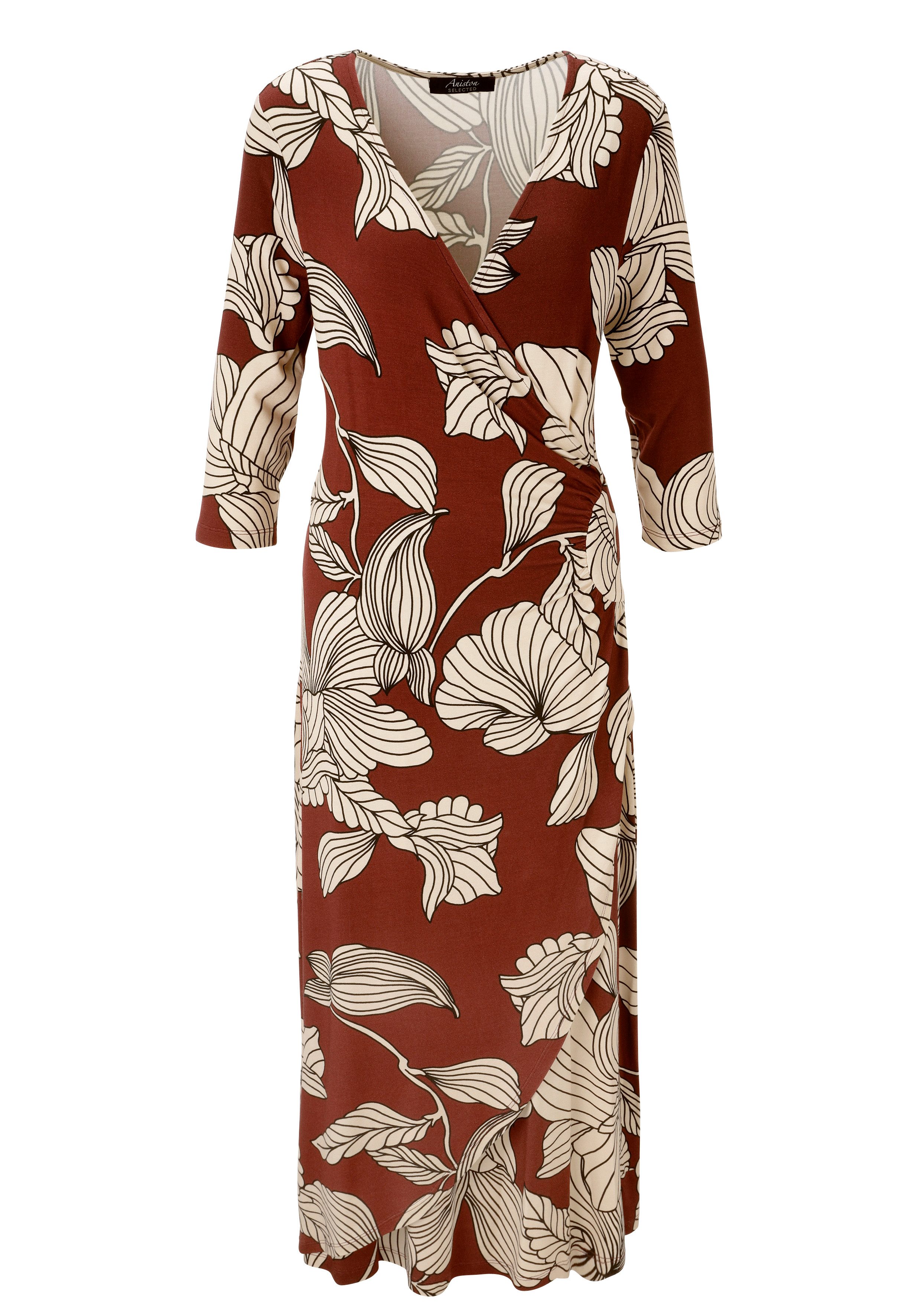 Aniston SELECTED Jerseyjurk met v-hals in wikkel-look - nieuwe collectie