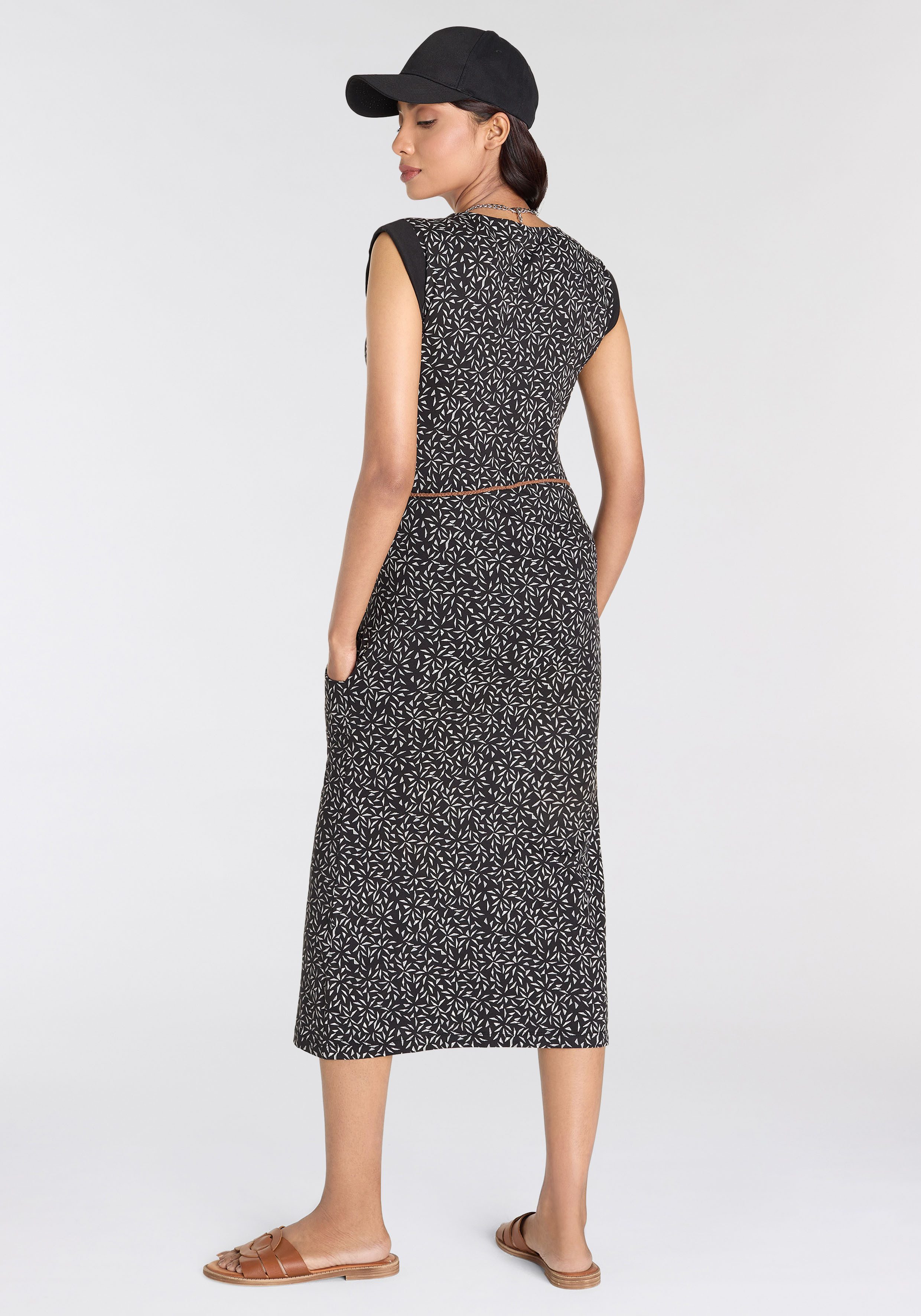 KangaROOS Jerseyjurk met modieuze all-over print (set, Met een afneembare riem)