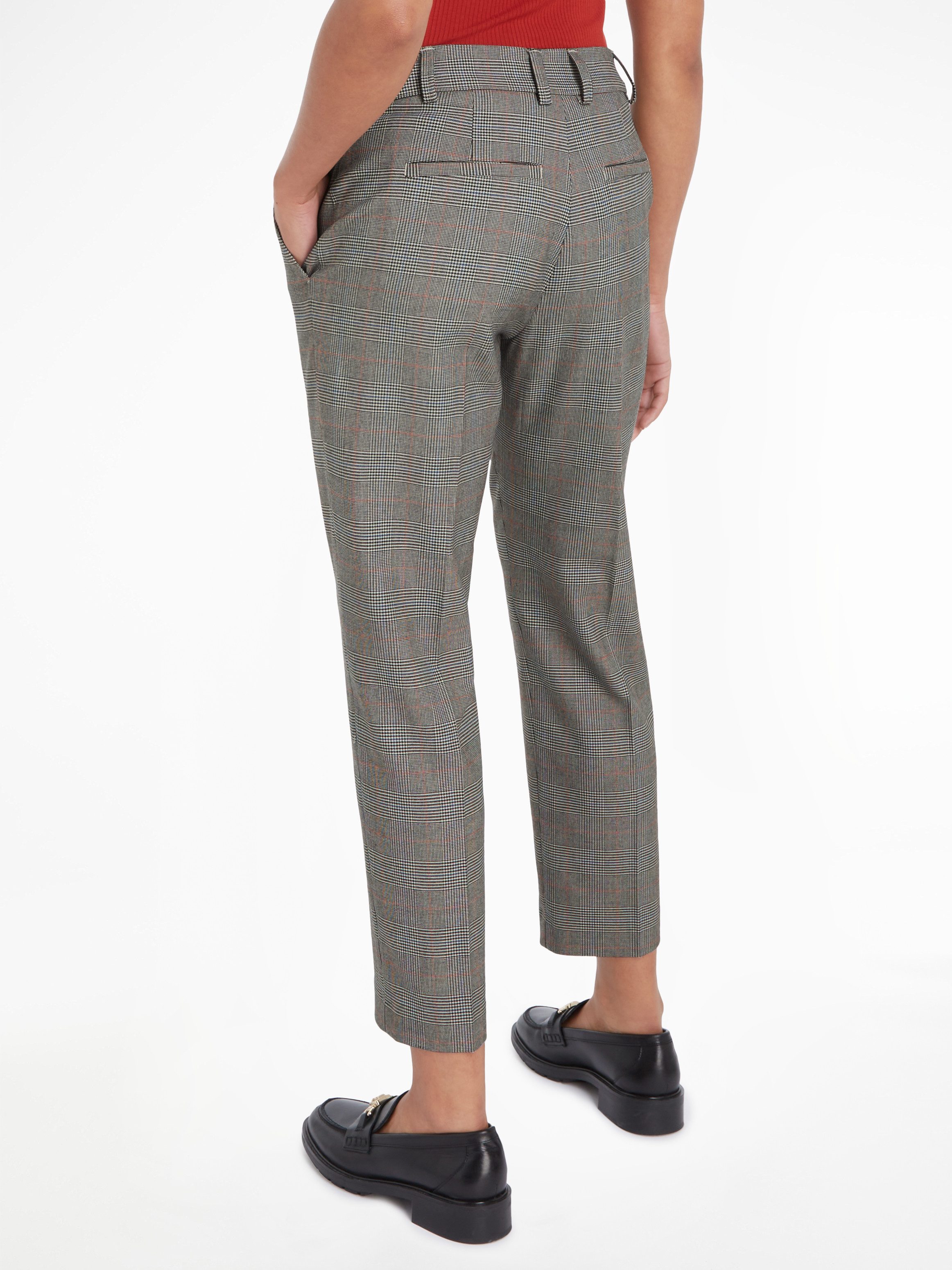 Tommy Hilfiger Geweven broek POW CHECK SLIM STRAIGHT PANT (Global Serie TH VROUWEN)