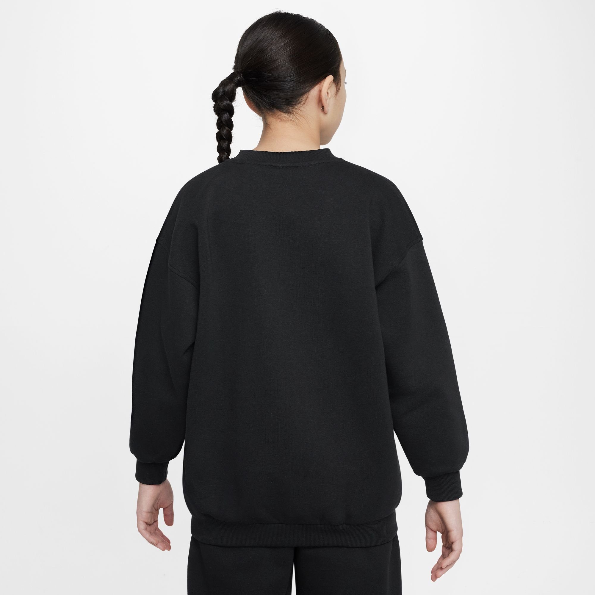 Nike Sweatshirt met ronde hals voor meisjes Sportswear Club Fleece Black Metallic Gold- Dames Black Metallic Gold
