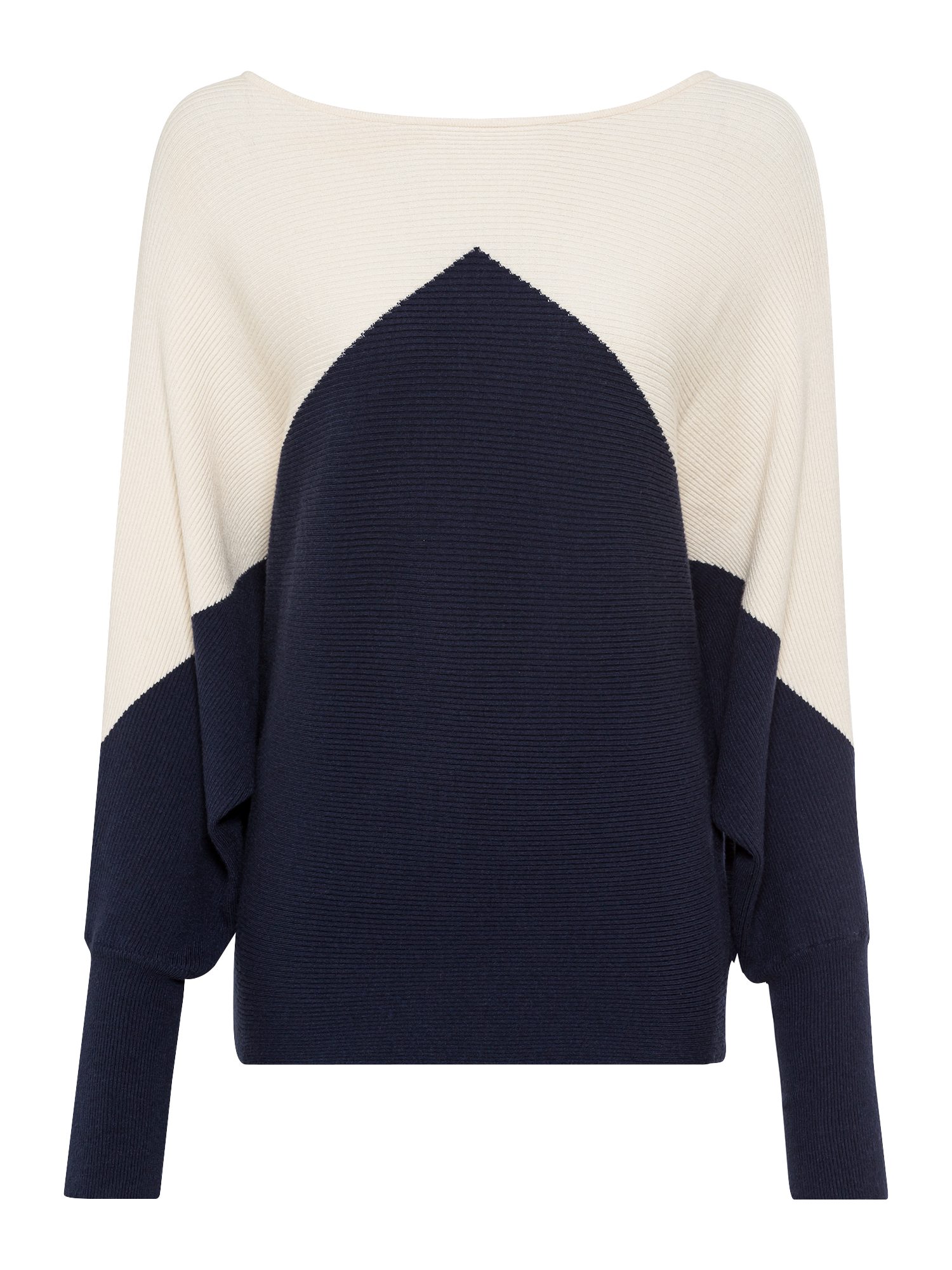 Lascana Gebreide trui met colorblock-look en lichte vleermuismouwen