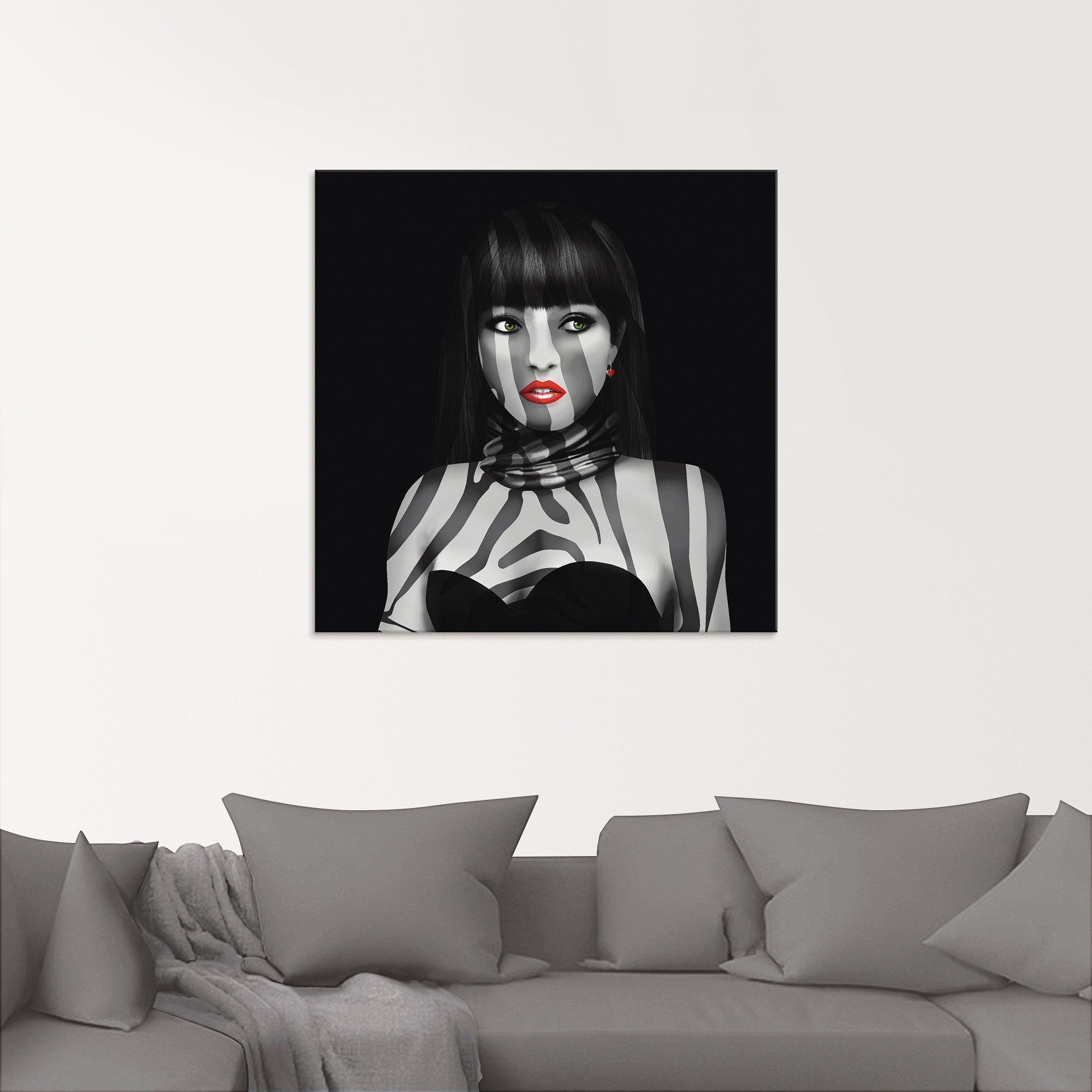 Artland Print op glas Exotische lady in verschillende maten