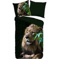 pure luxury collection tweezijdig te gebruiken overtrekset lion met leeuwen (2-delig) groen