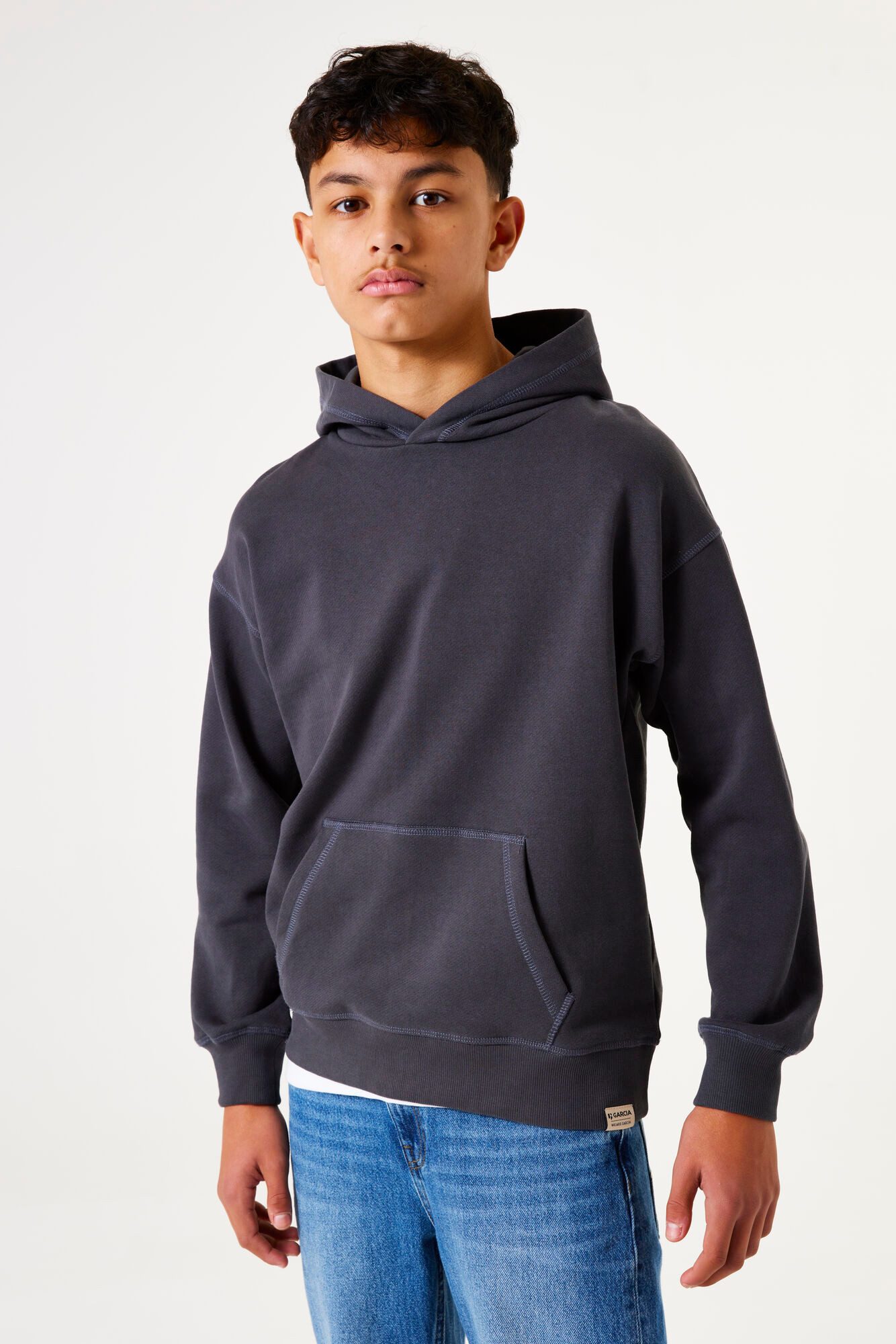 Garcia Hoodie met capuchon, voor jongens jongens sweatshirts maat 152/158 grijs