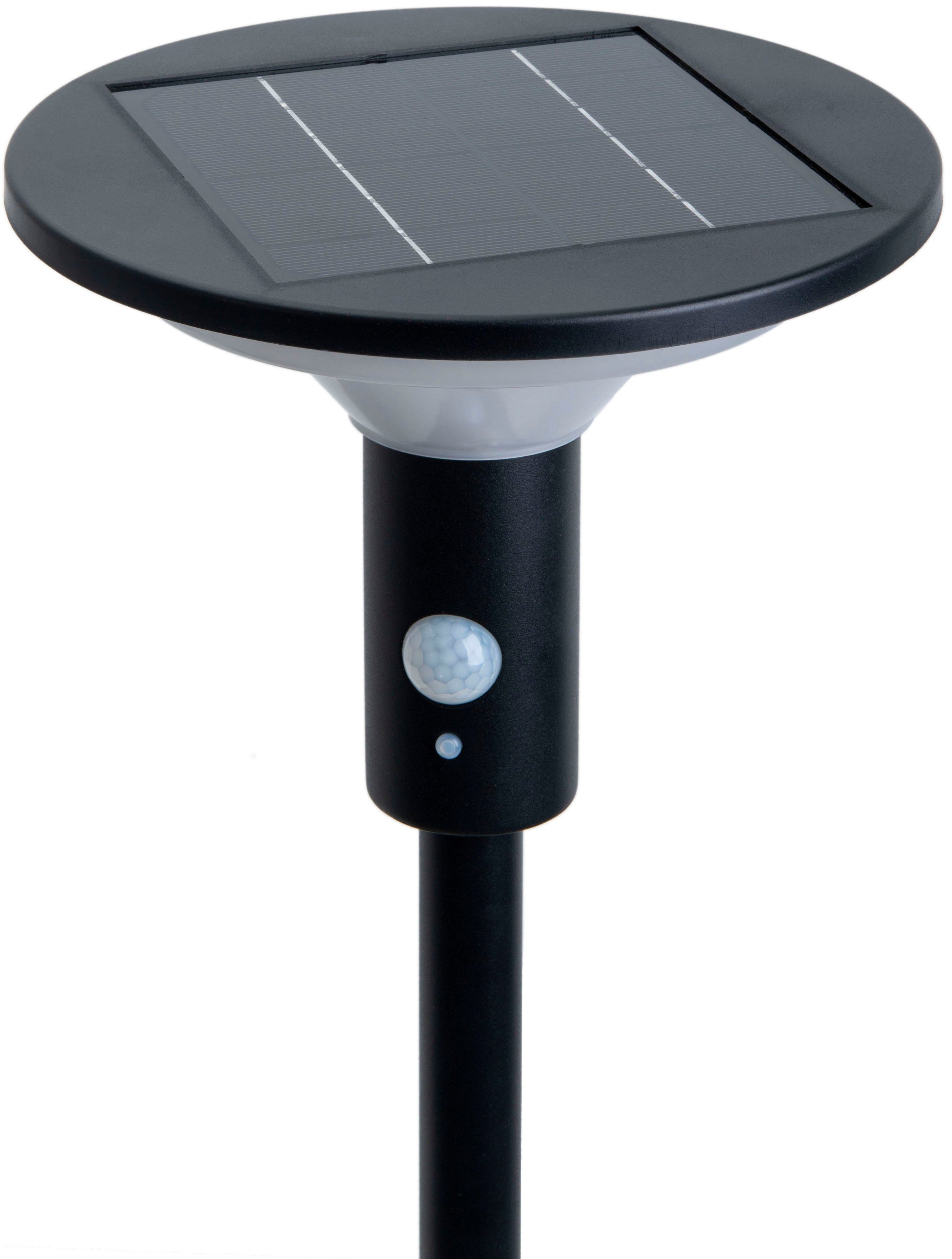 näve Ledsolarlamp Nora incl. bewegingsmelder, trapsgewijs dimbaar, h: 139 cm, warmwit (1 stuk)