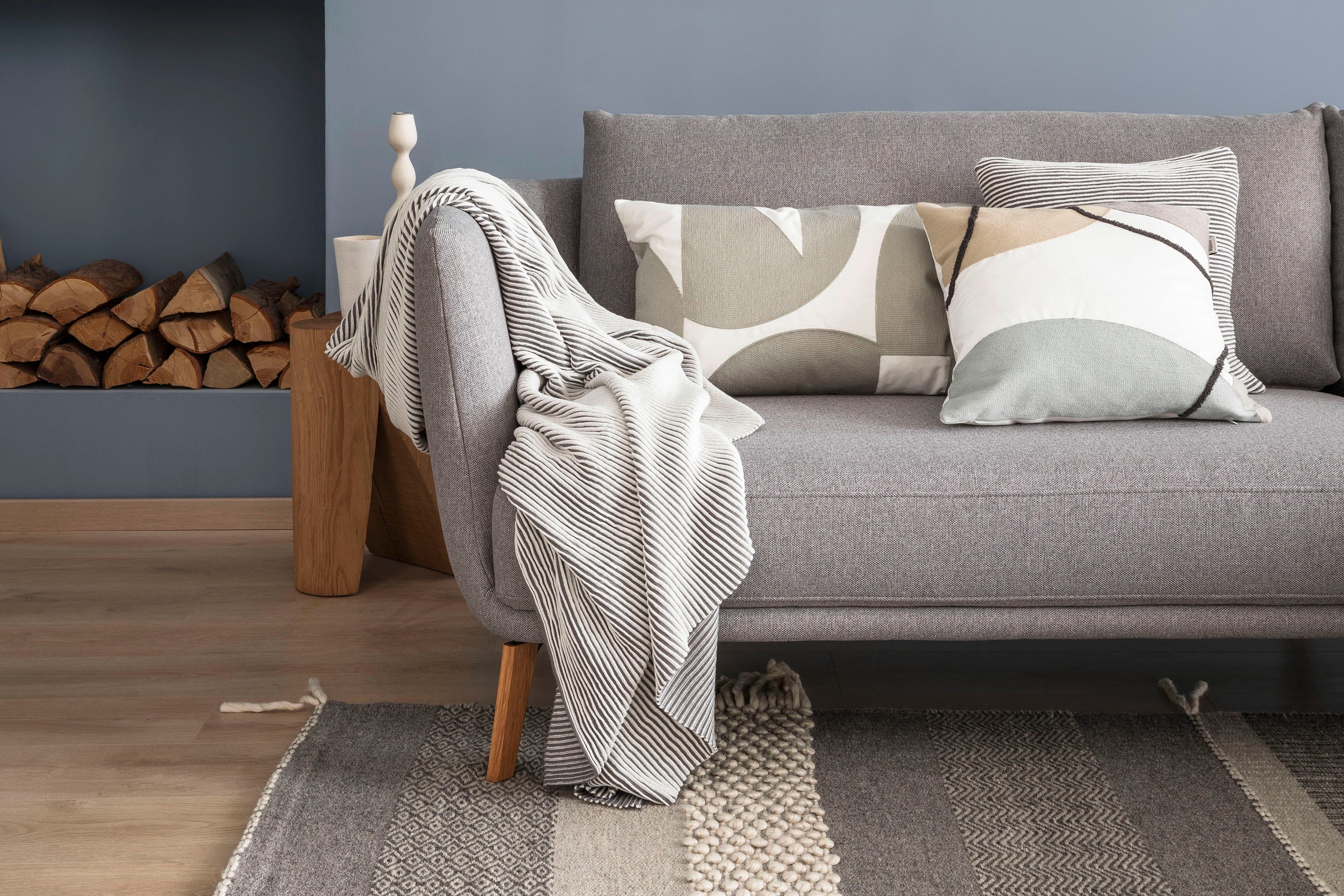 SCHÖNER WOHNEN-KOLLEKTION Deken Liv in biezen-look, knuffeldeken