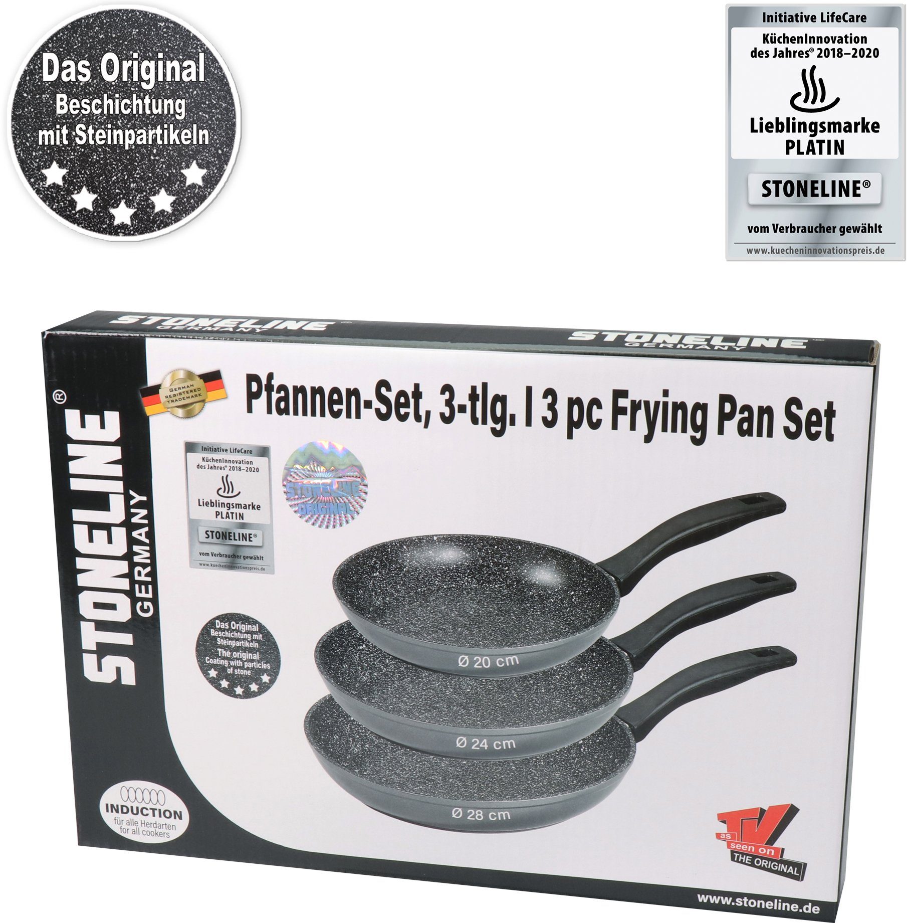 STONELINE Pannenset Inductie (set, 3-delig)