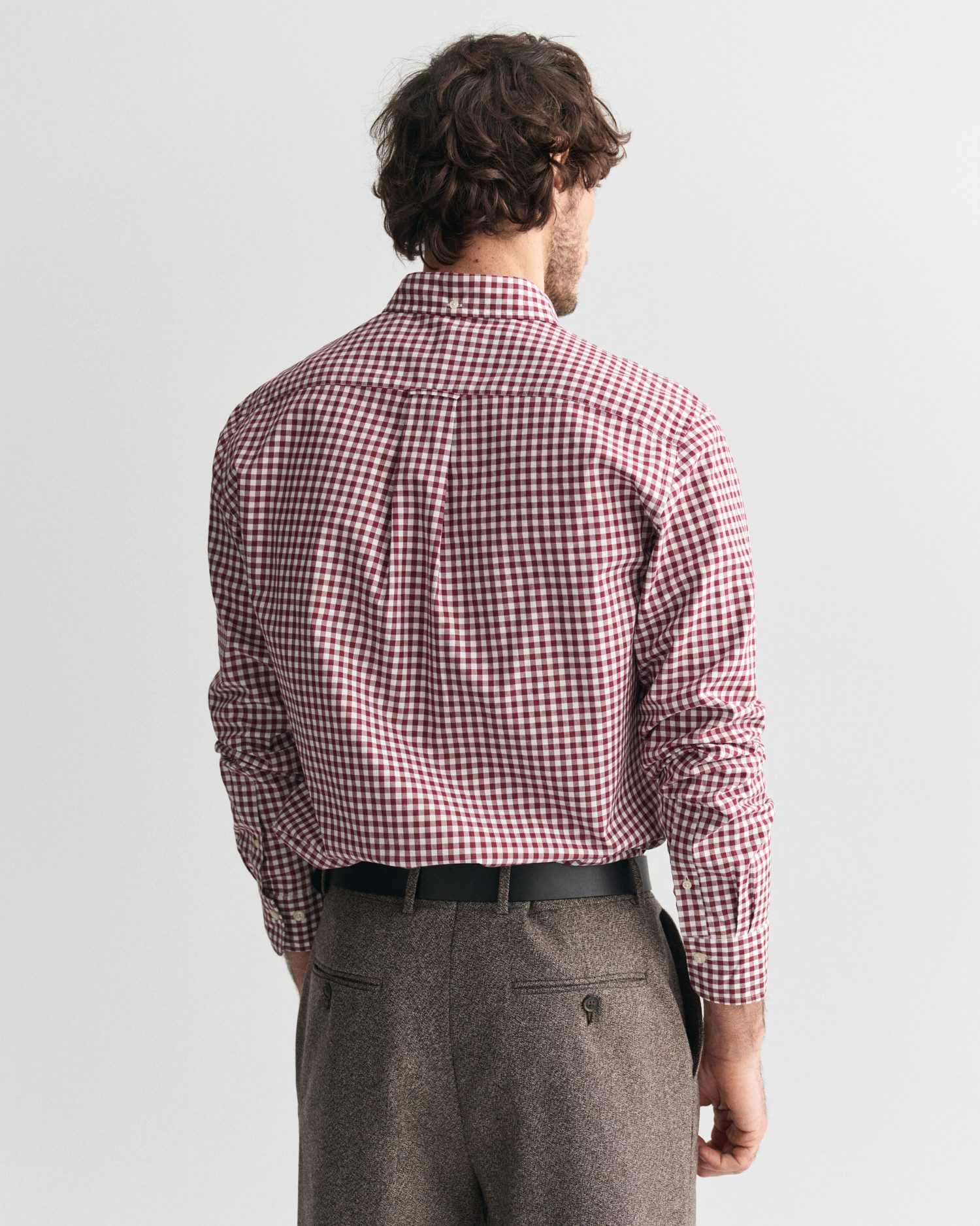 Gant Overhemd met lange mouwen REG POPLIN GINGHAM SHIRT met logoborduursel op borsthoogte