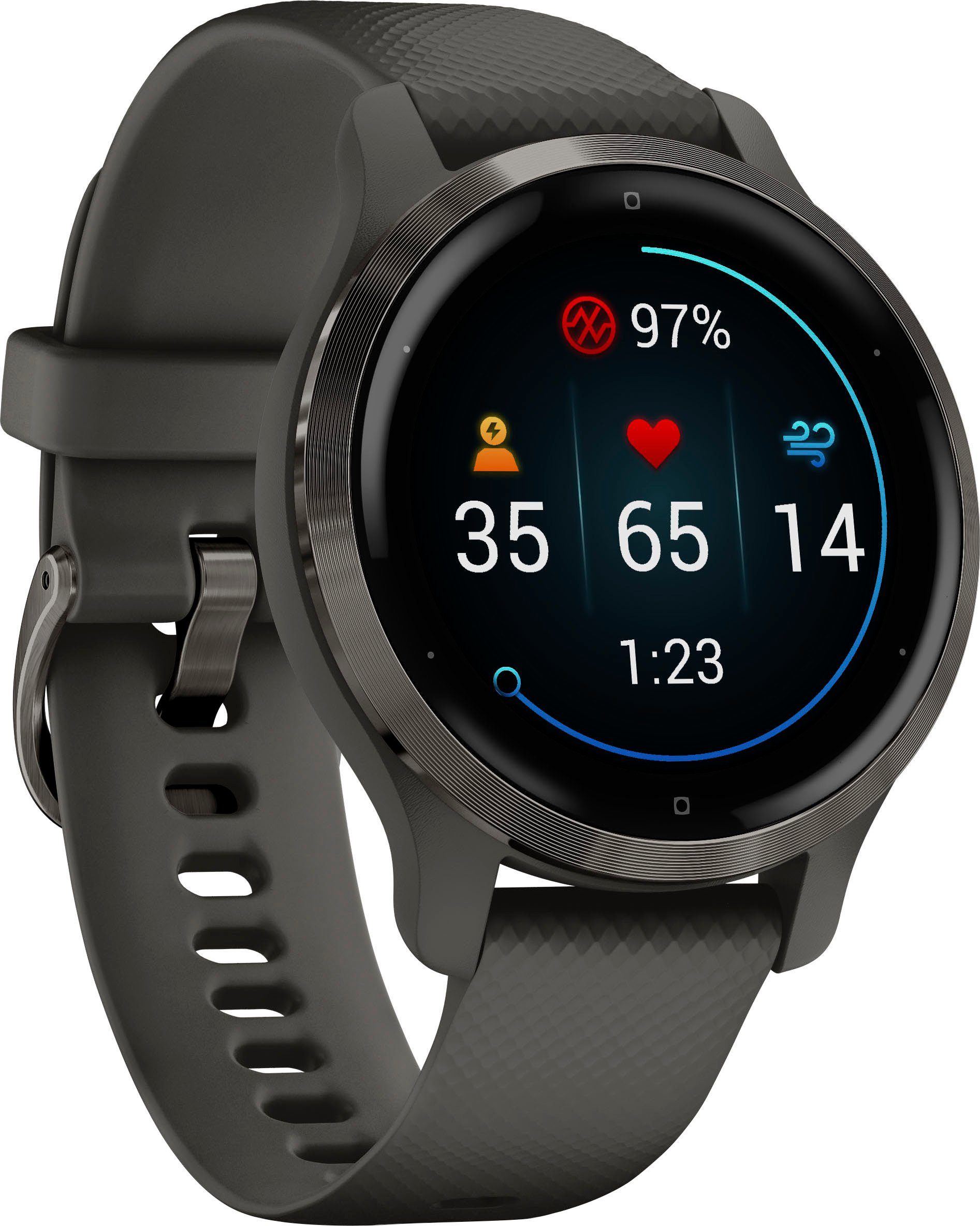 Garmin Smartwatch Venu 2S 25 reeds geïnstalleerde sport-apps unisex horloges grijs