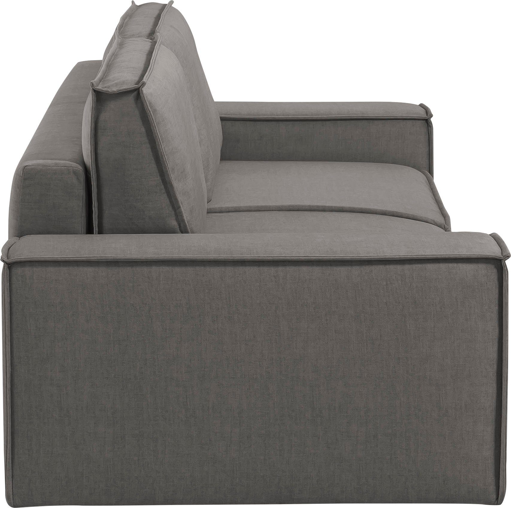 Home affaire 3-zitsbank SHERWOOD slaapbank (257 cm) ribfluweel, velours, vintage lederlook