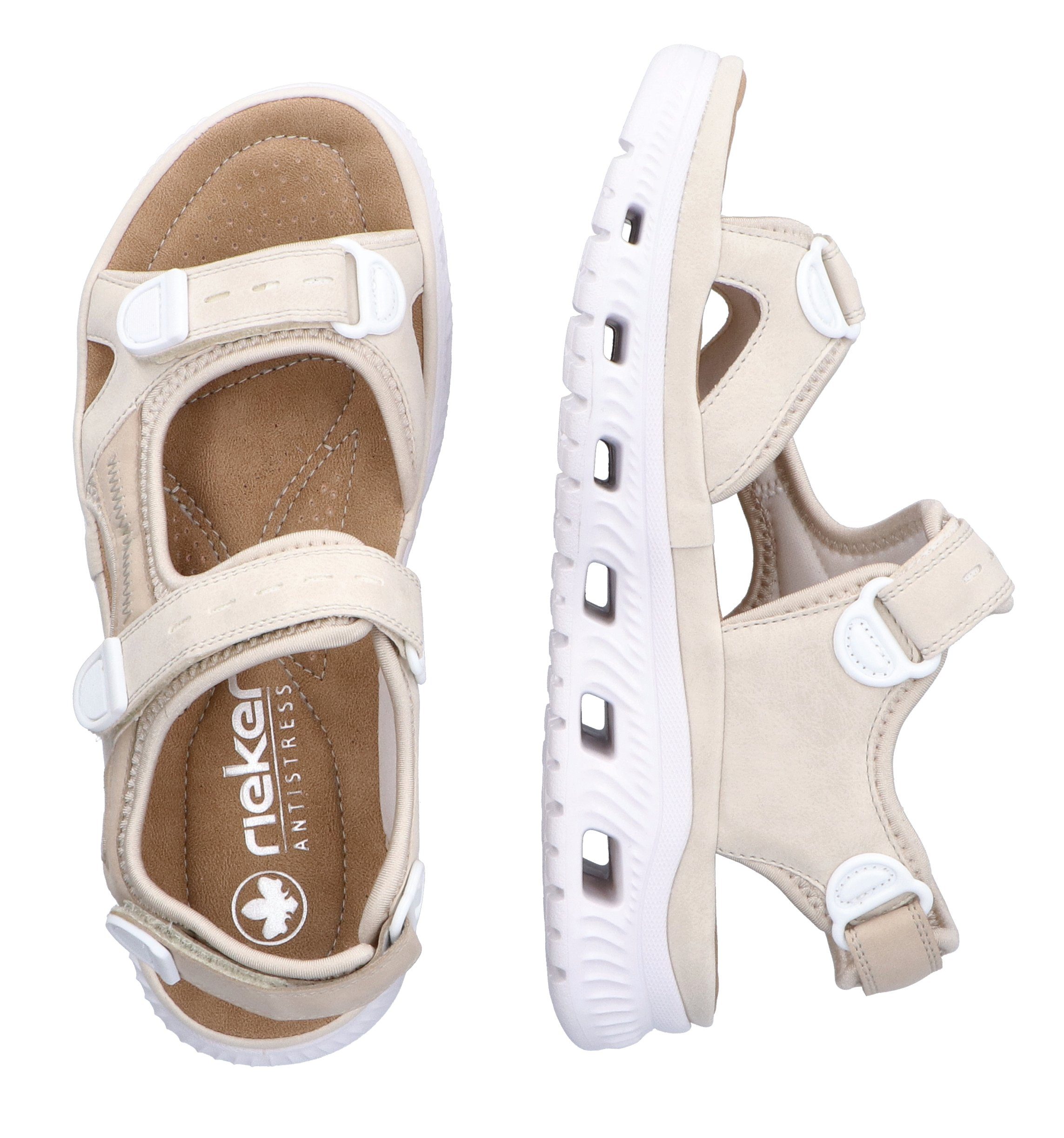 RIEKER Sport Sandalen , zomerschoen, sandaal, plateauhak, met klittenbandsluiting