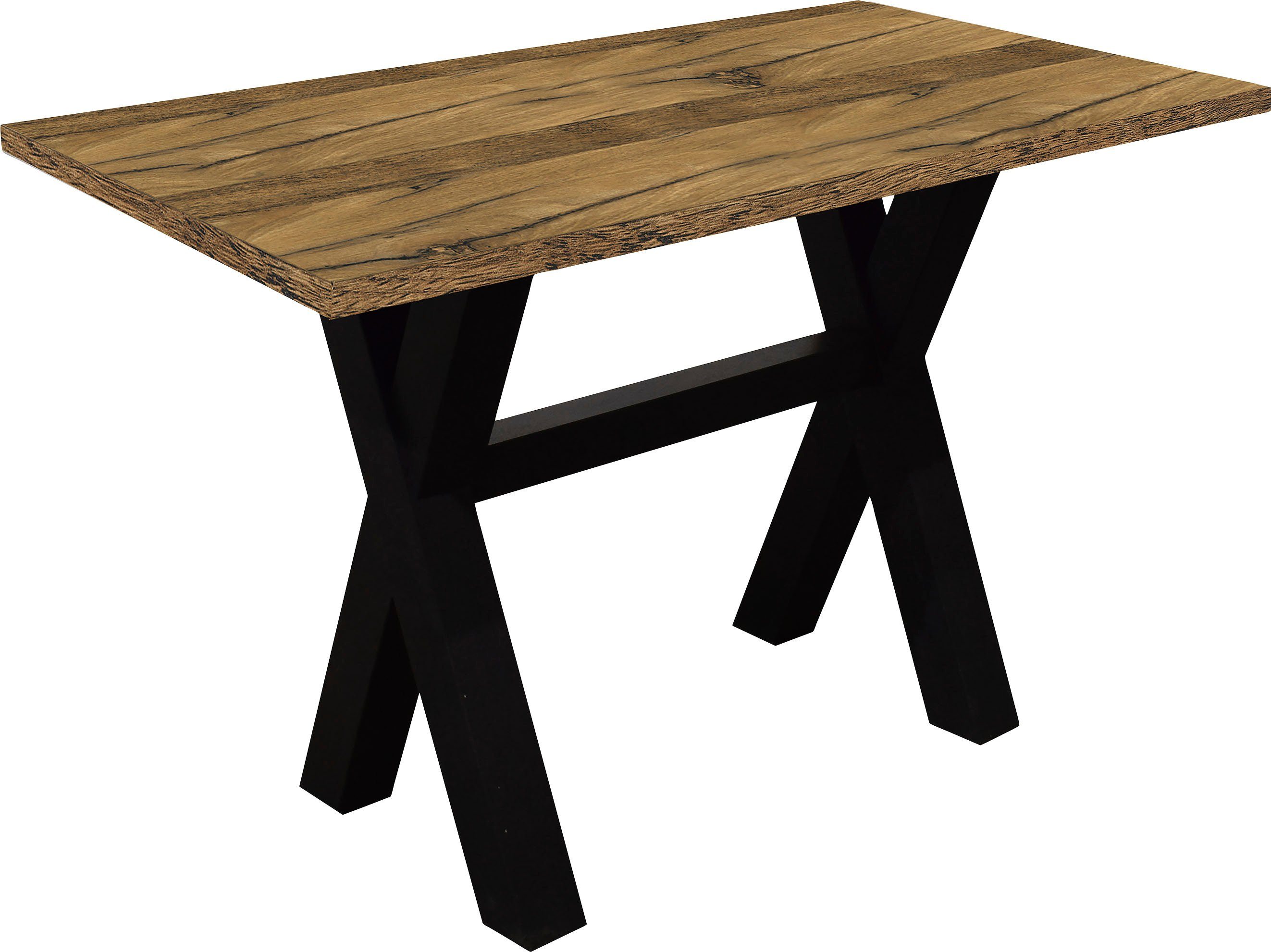 Mäusbacher Bartafel Frame in X-model (breedte 120, 140 of 160 cm) rechthoekige tafels maat 140 cm x 105 cm x 70 cm bruin