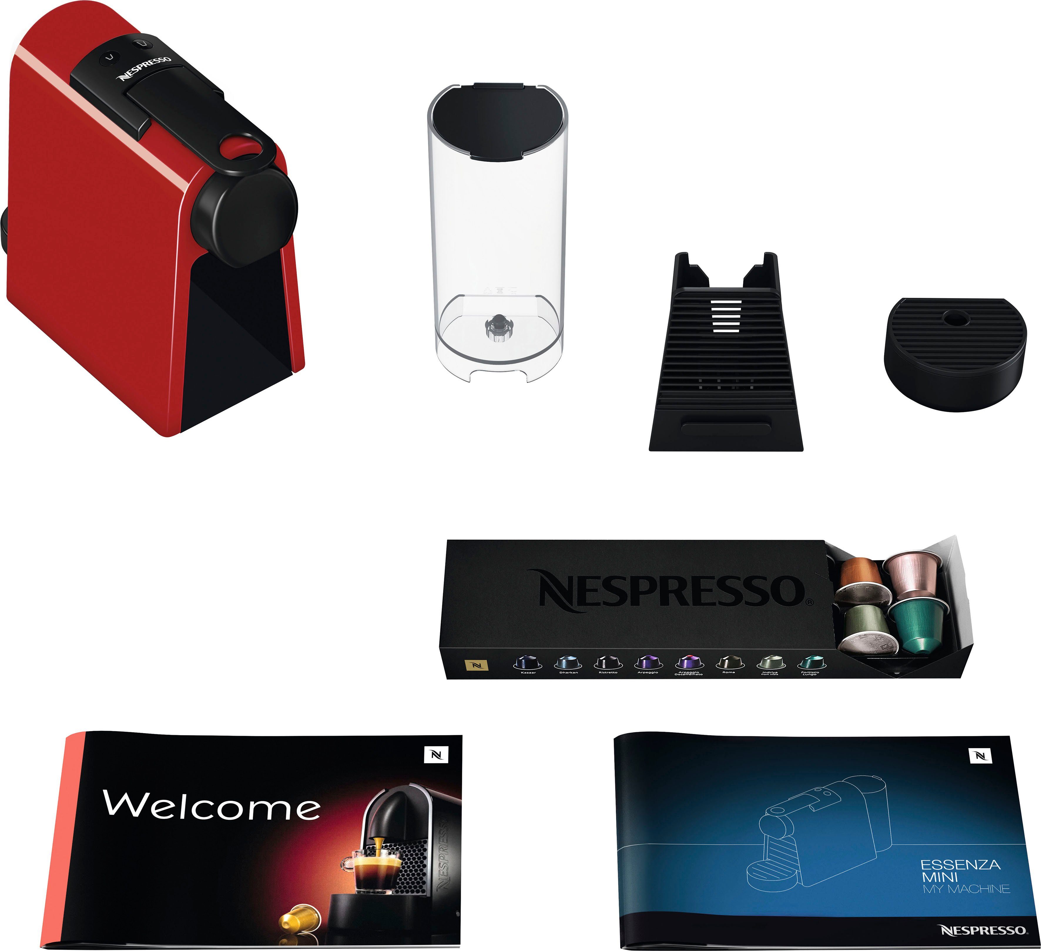 Nespresso Koffiecapsulemachine Essenza Mini EN85.R van DeLonghi, Red