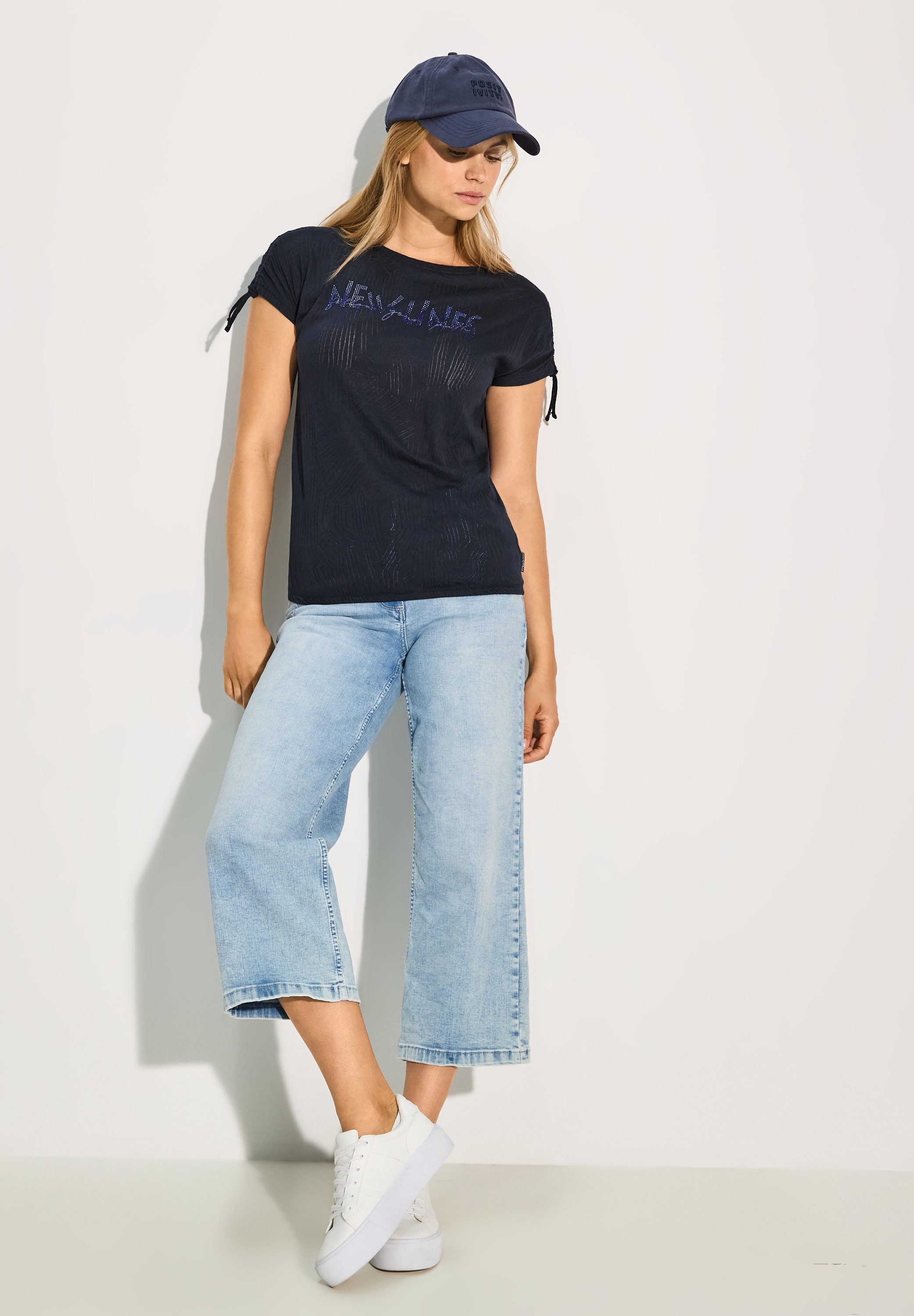Cecil T-shirt met burn-out patroon