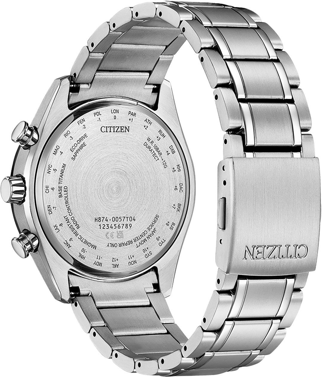 Citizen Radiografische chronograaf Tsuki-yomi Polshorloge, herenhorloge, solar, titanium, stopwatchfunctie, maanfase