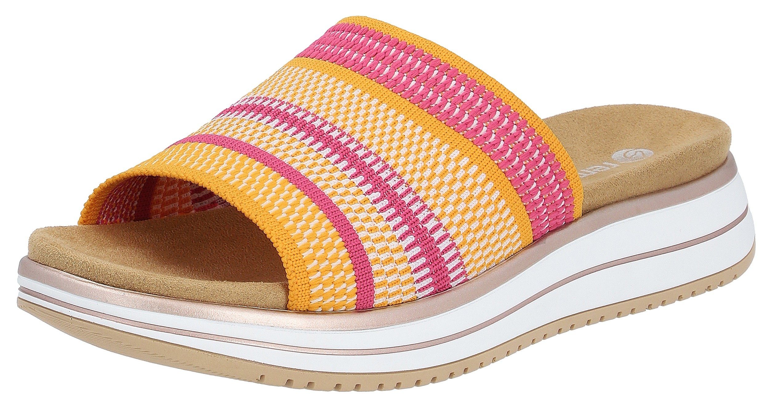 Remonte Slippers wig-hak, zomerschoen, slippers met praktische elastiek