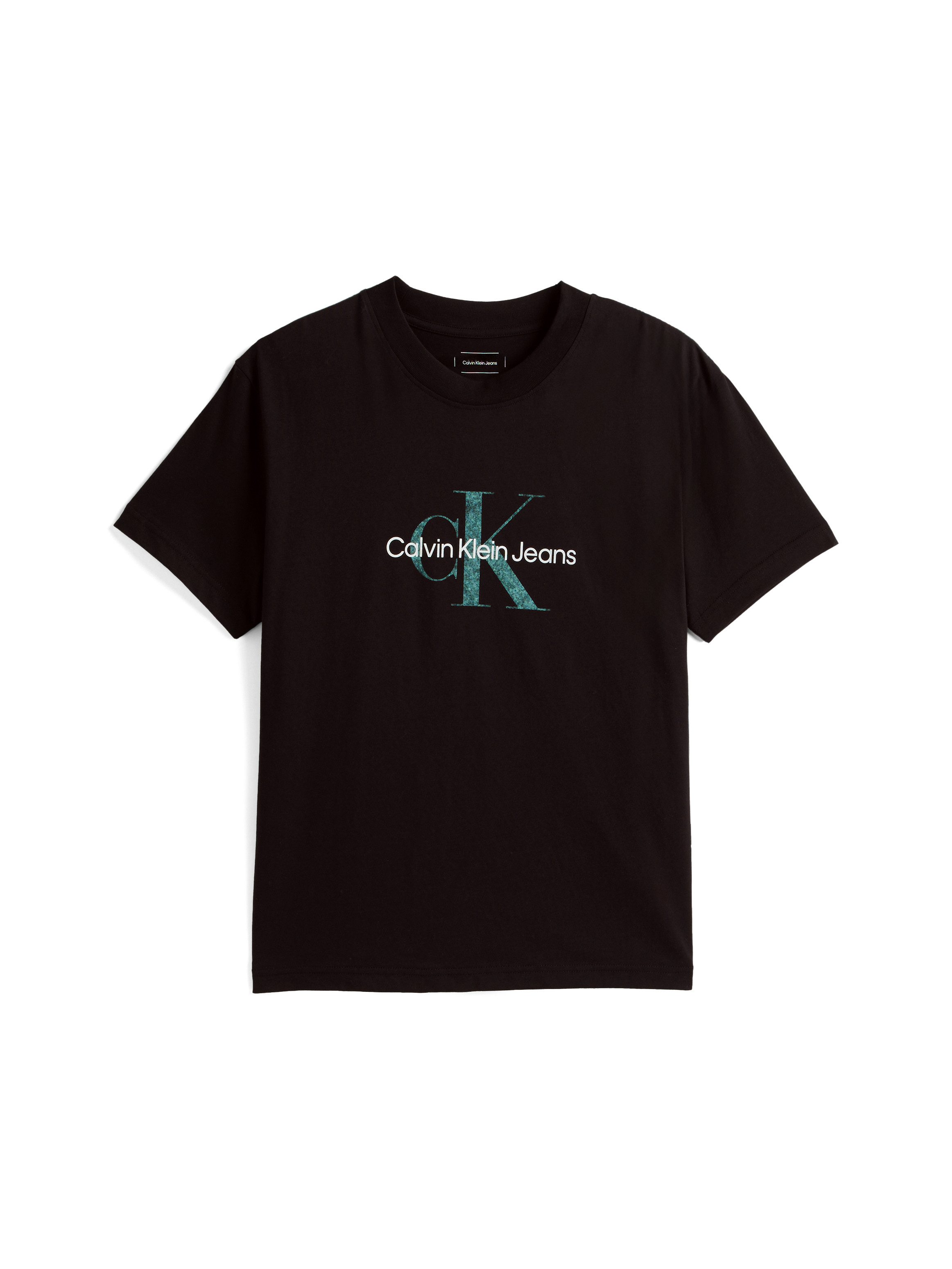 Calvin Klein Shirt met ronde hals TEXTURED MONOLOGO TEE