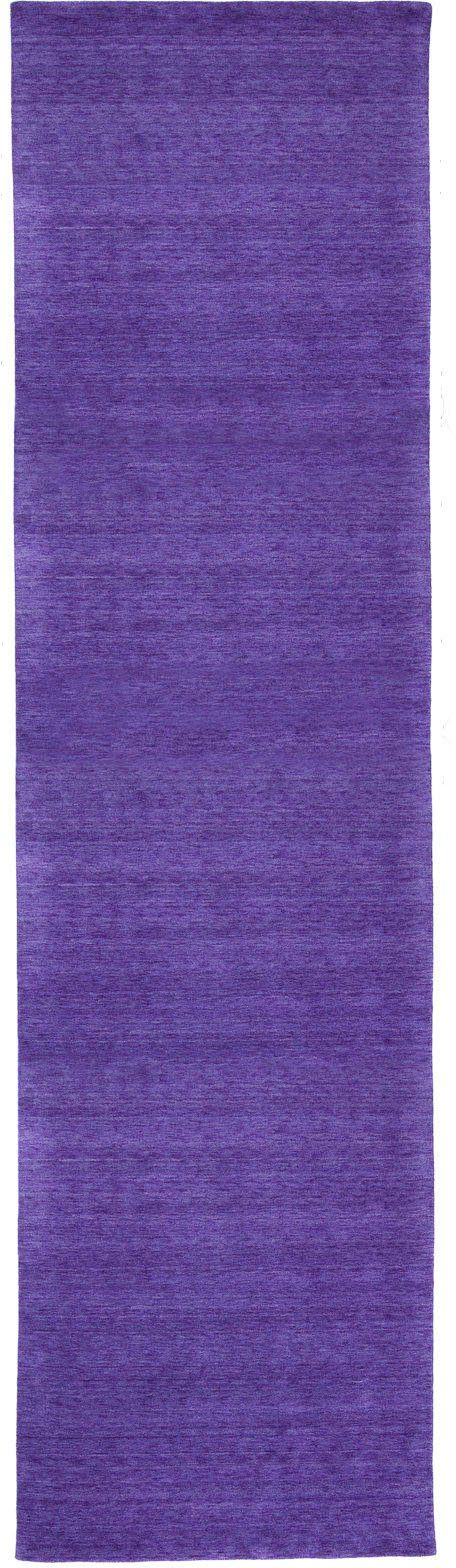 morgenland Loper GABBEH FEIN UNI zuiver scheerwol uni, woonkamer lopers maat 80 cm x 200 cm x 18 mm paars