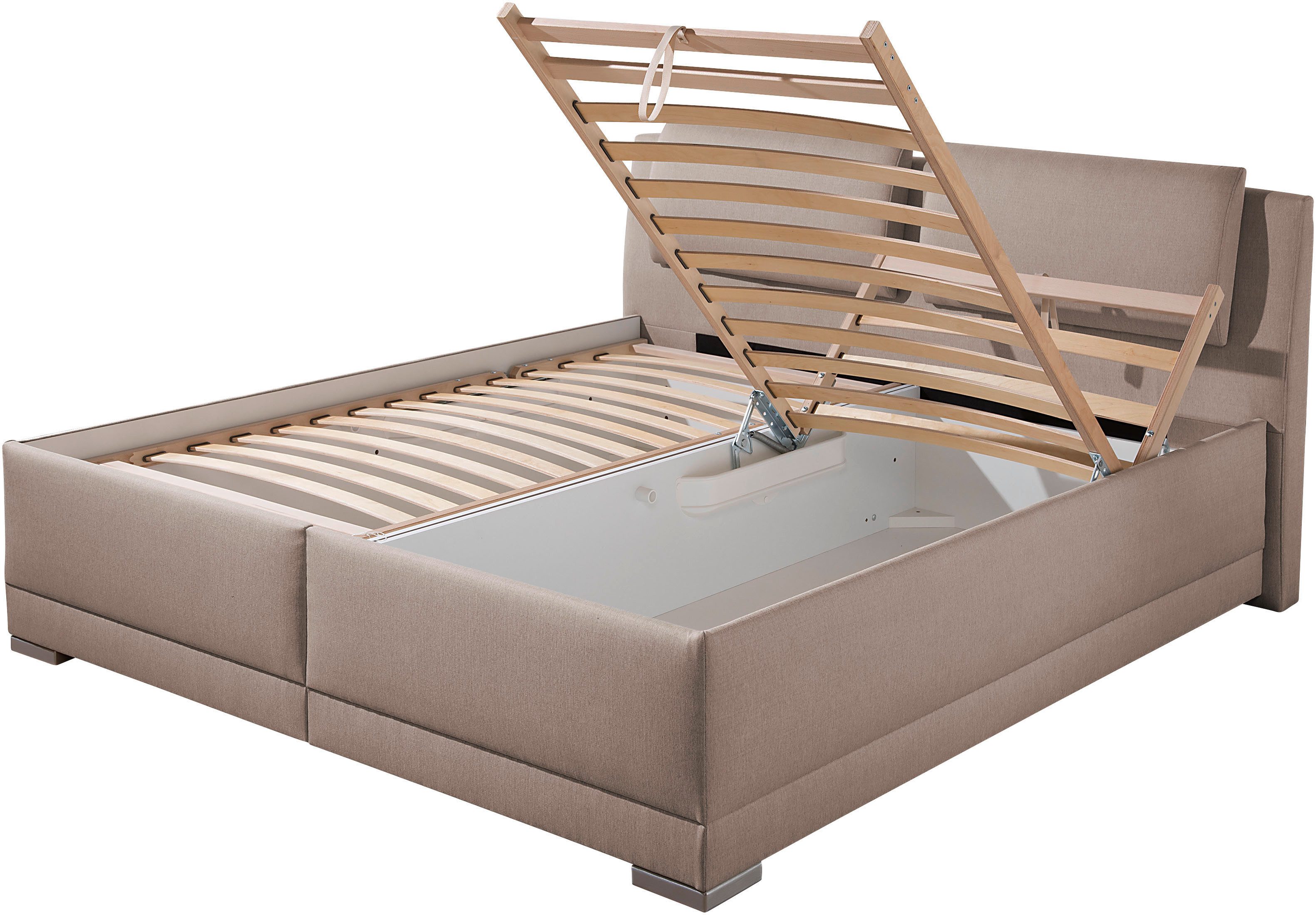 Maintal Gestoffeerd bed Oderzo met bedkist, verstelbare hoofdsteun, matrassen in h2 of h3 ter keuze