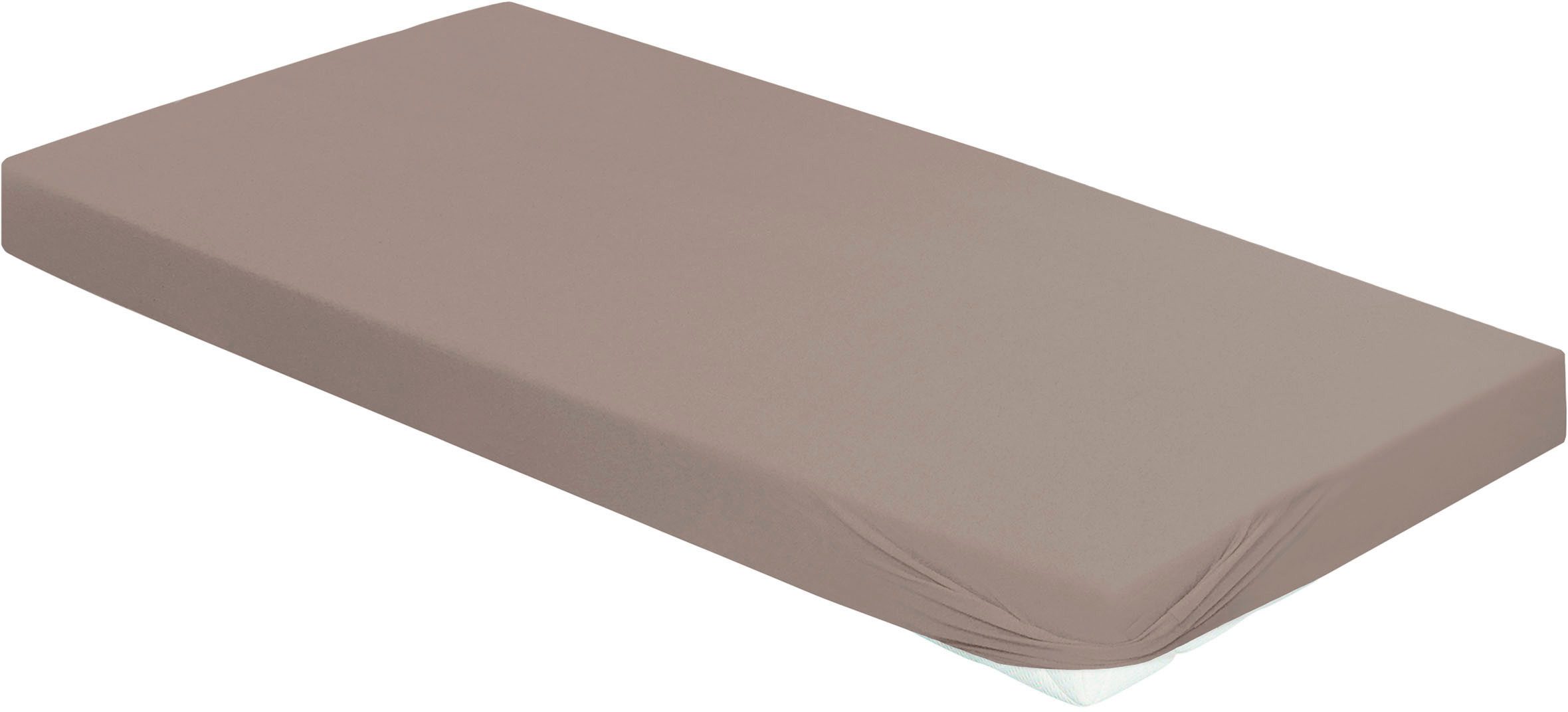 BIERBAUM Hoeslaken Jersey 95% katoen en 5% elastaan voor optimale zachtheid en rekbaarheid (1 stuk) hoeslakens maat 180-200 cm x 200-220 cm grijs