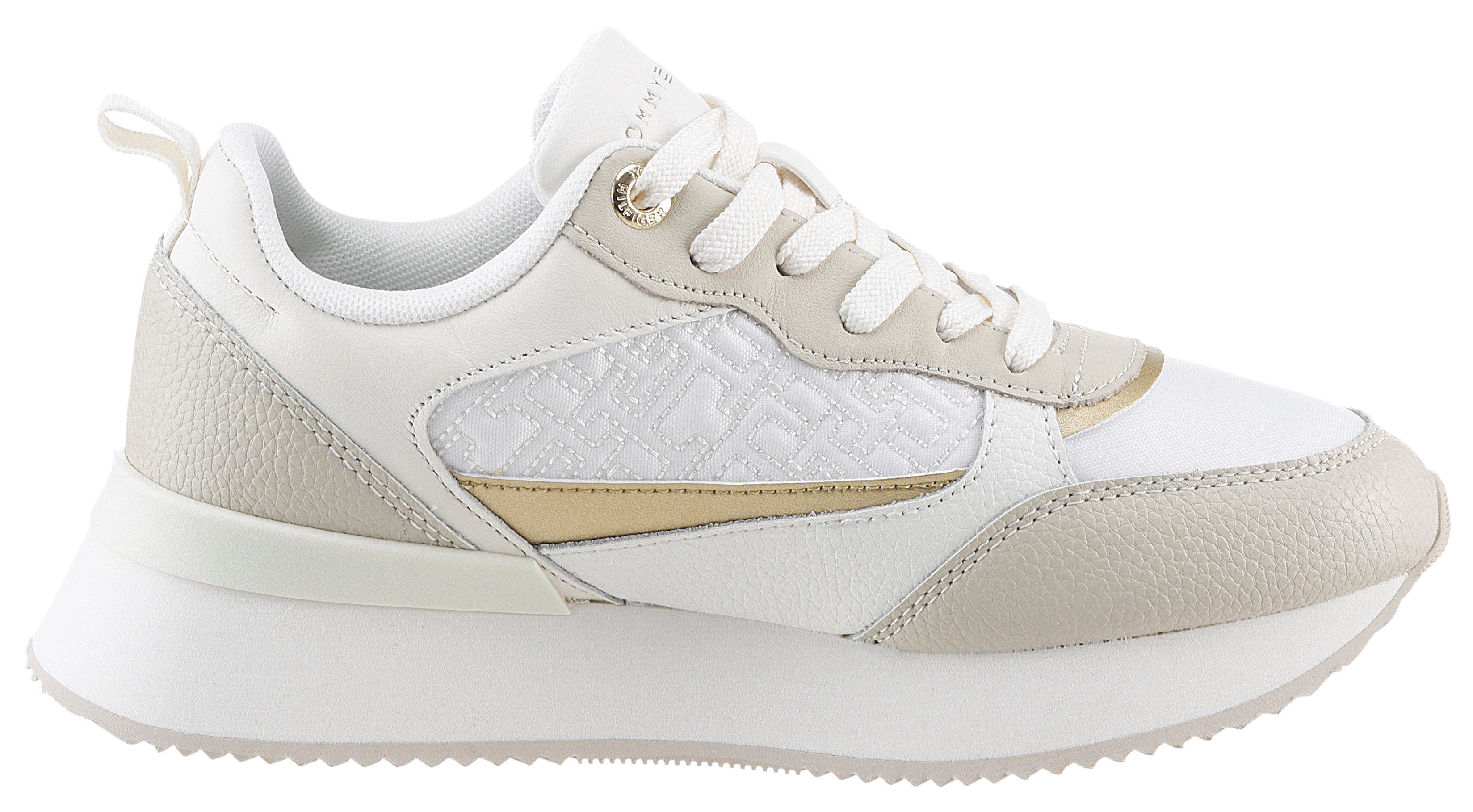 Tommy Hilfiger Plateausneakers MONOGRAM RUNNER , vrijetijdsschoen, lage schoen, veterschoen met th-monogram