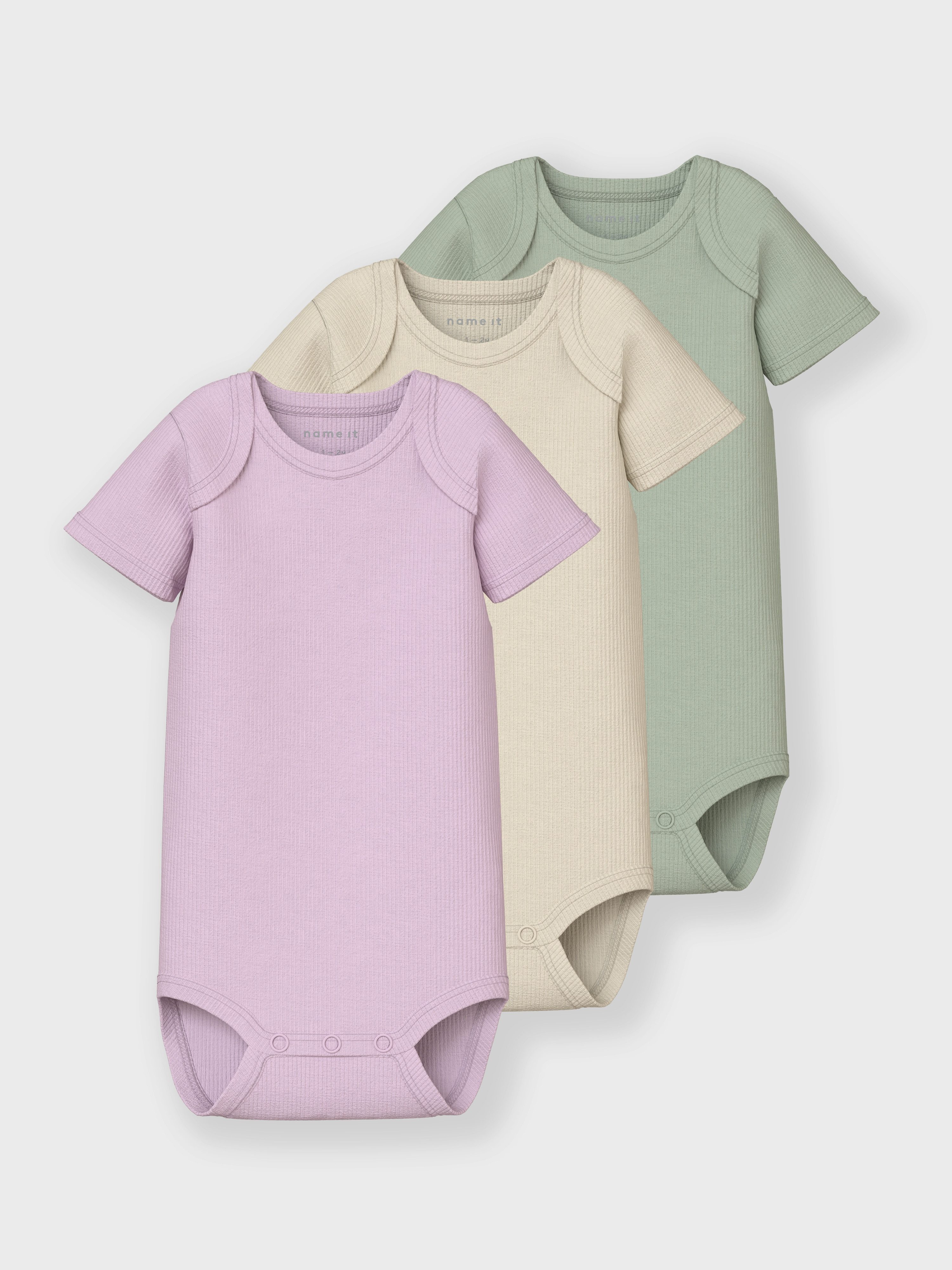 Name It Body met korte mouwen NBNBODY 3P SS SOLID RIB NOOS (set 3-delig)