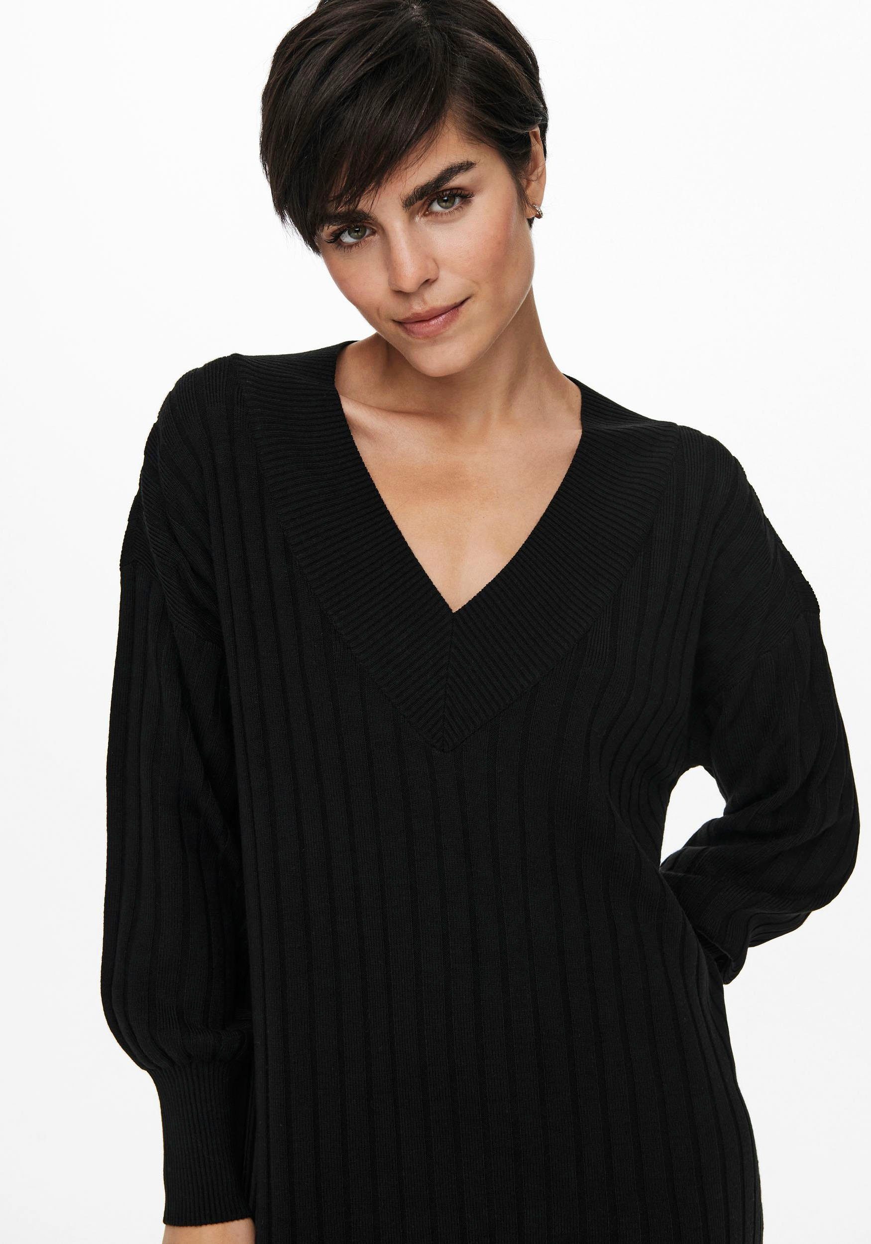 Only Gebreide jurk ONLNEW TESSA L/S MIDI V DRESS