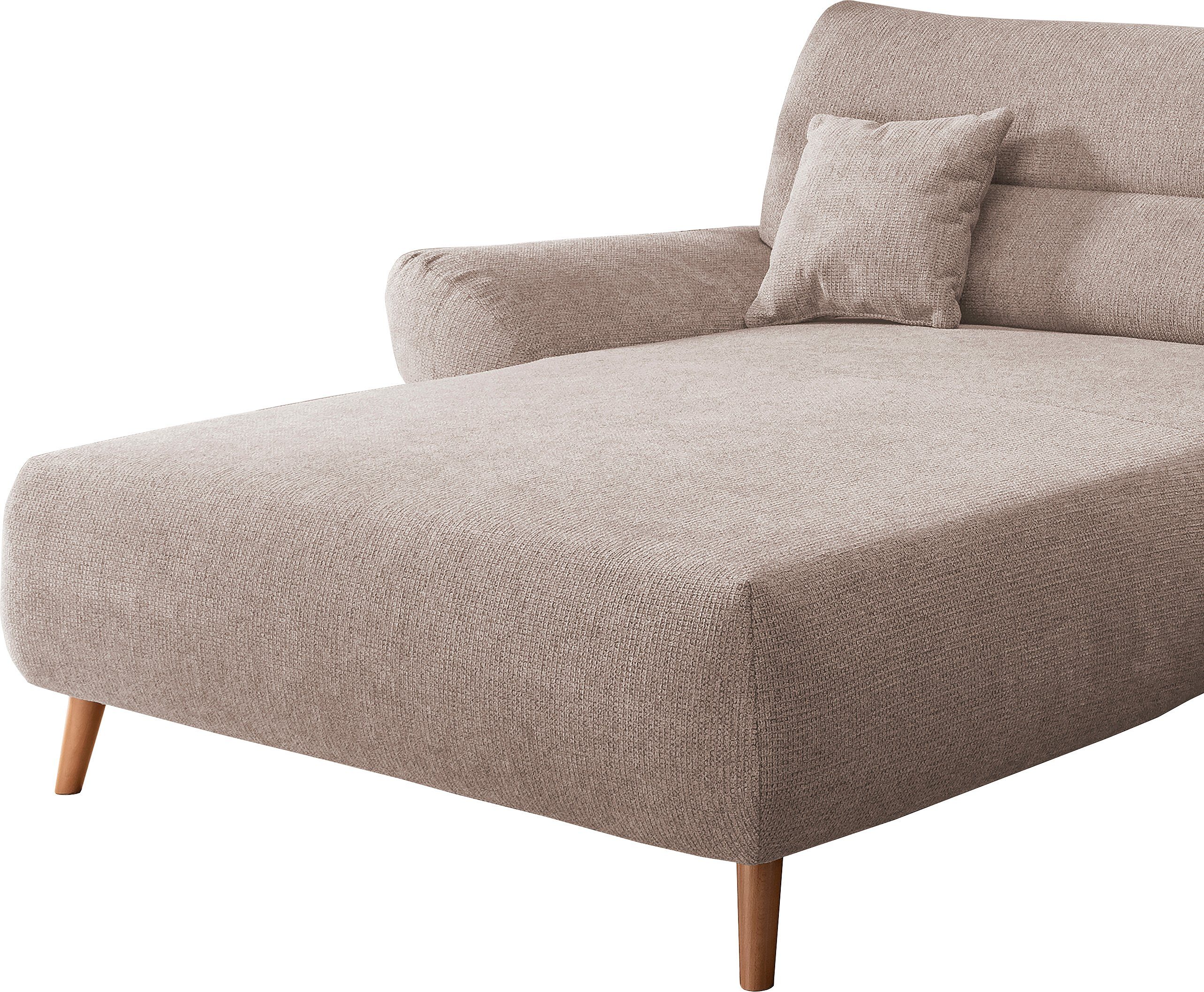 INOSIGN Hoekbank Drago, elegant en tijdloos, comfortabel, houten voet, L-vorm