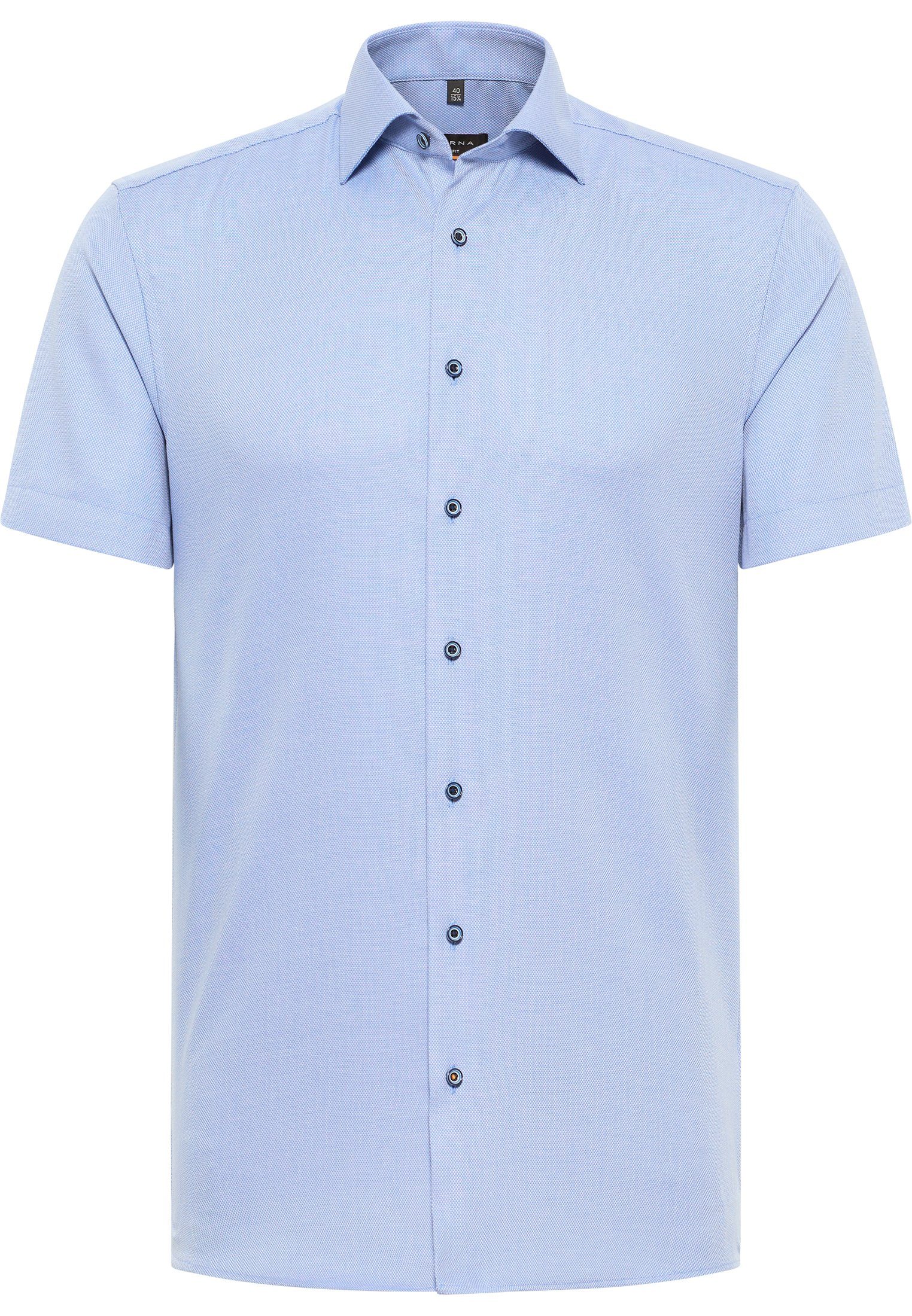 Eterna Overhemd met korte mouwen Slim fit NON IRON (strijkvrij)