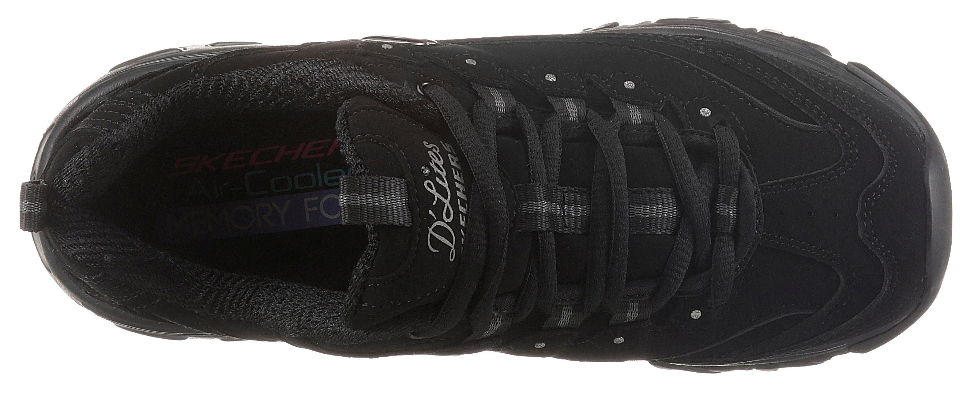 Skechers Sneakers D'LITES PLAY ON Vrijetijdsschoen, lage schoen, veterschoen met Air Cooled Memory Foam