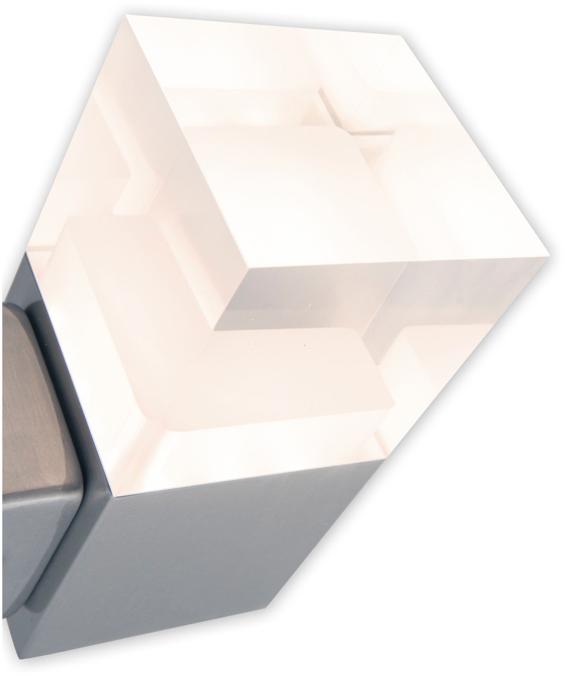 näve Ledwandlamp voor buiten Leah Roestvrij staal / kunststof in blank metaal/opaal incl. 15x led warmwit IP44 (1 stuk)
