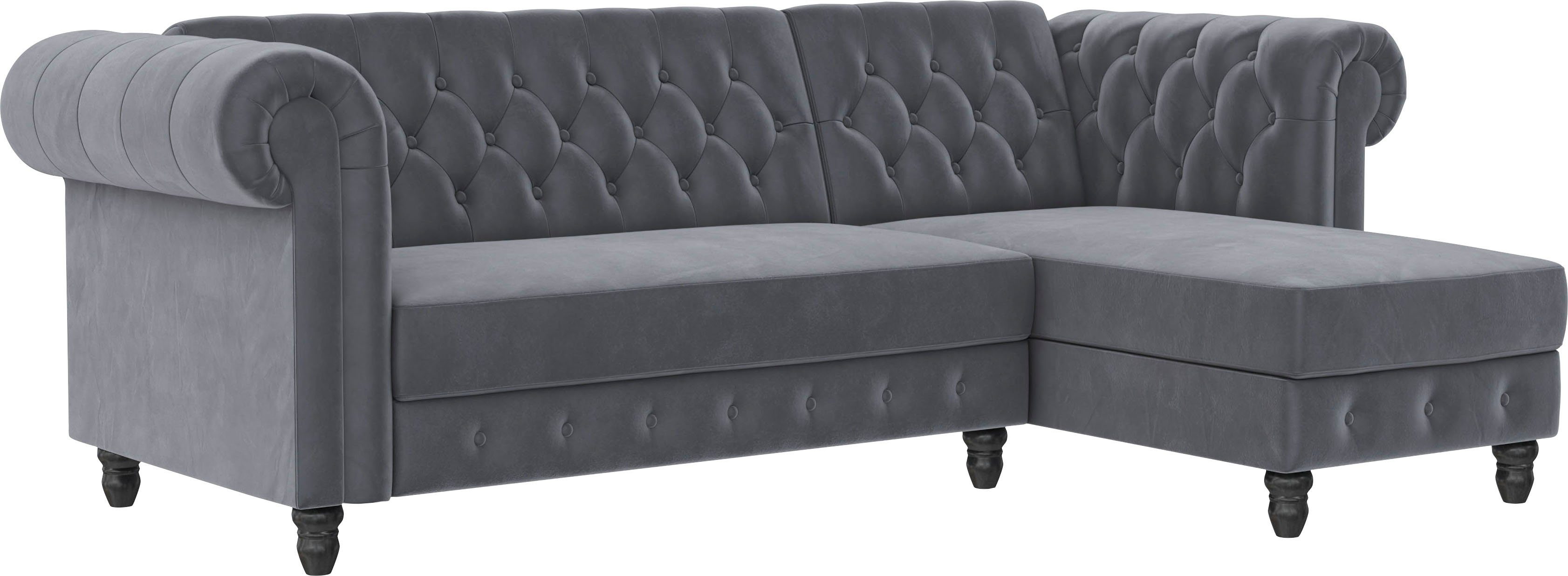 Dorel Home Hoekbank Felix, L-model, 241 cm (ligoppervlak108x195 cm), récamier verwisselbaar,