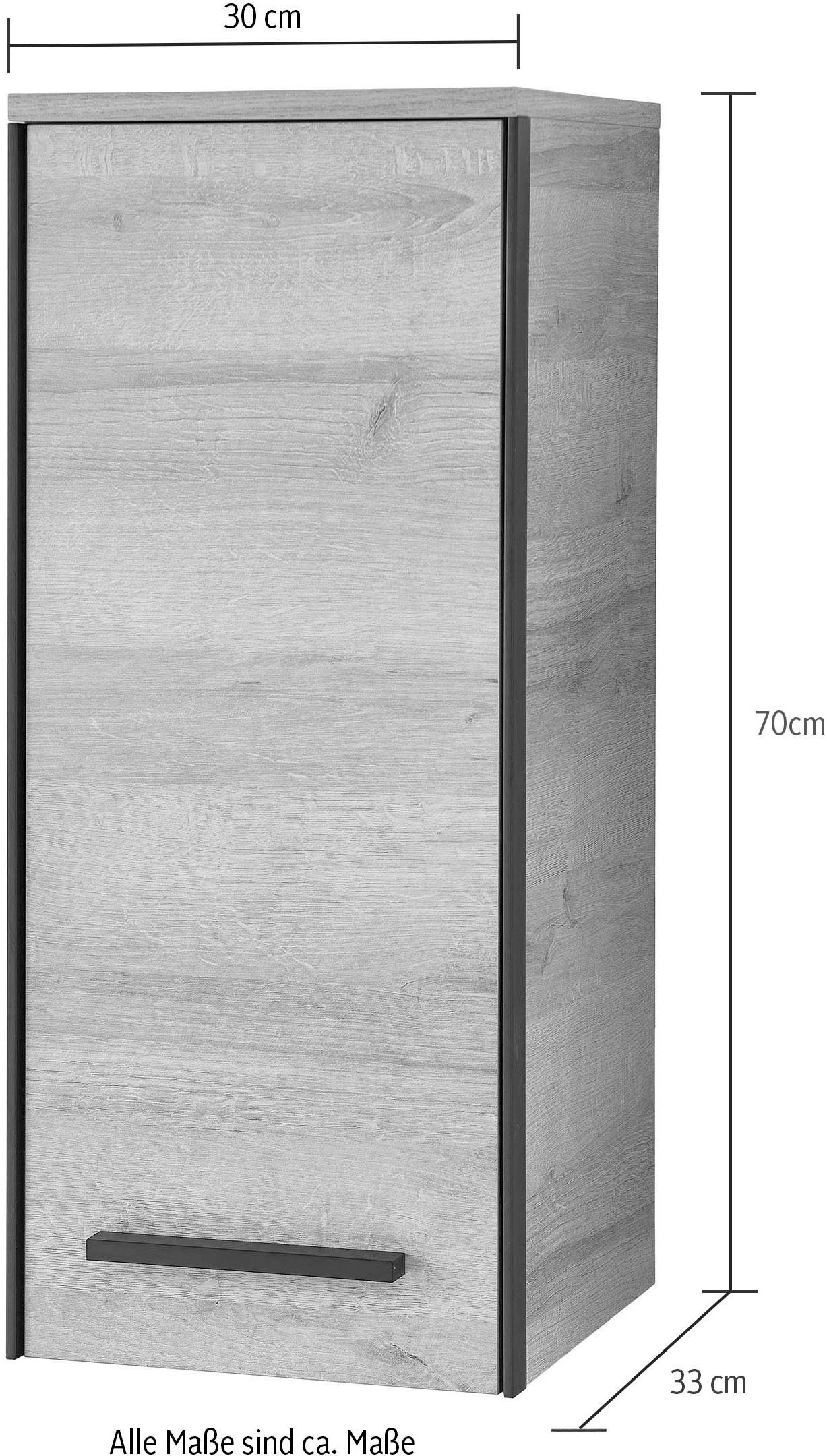 Saphir Hangend kastje Quickset 395 wand-badkamerkast 30 cm breed met 1 deur en 2 planken