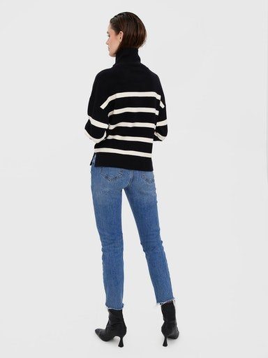 Vero Moda Schipperstrui VMSABA STRIPE LS HIGHNECK BLOUSE GA NOOS