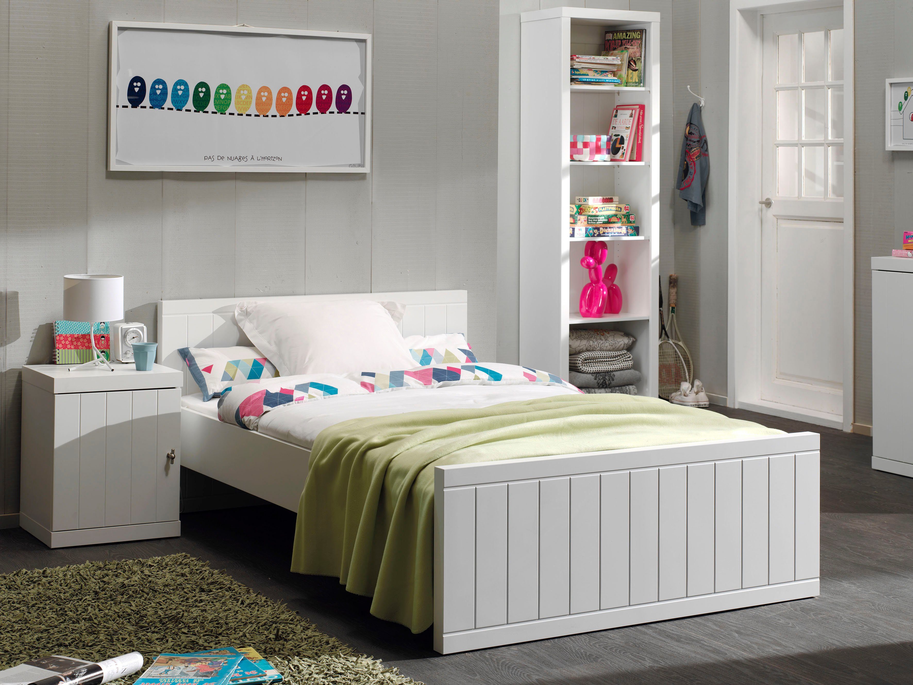 Vipack 1-persoonsledikant Moderne 1-persoons met 120 x 200 cm ligoppervlak, wit gelakt eenpersoonsbedden wit