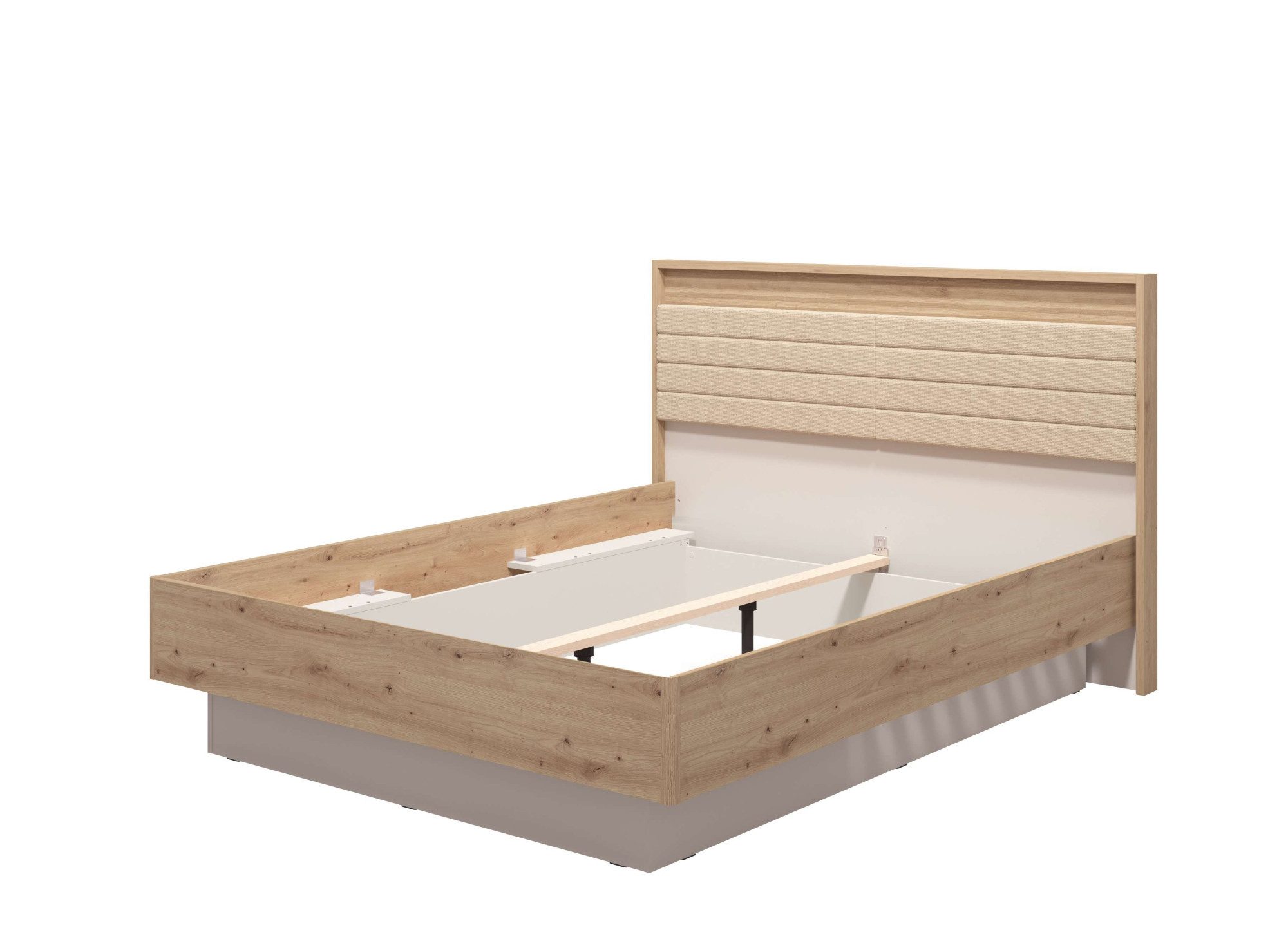 INOSIGN Bedframe Modena, met gedeeltelijk gepolsterde hoofdeinde 160 of 180x200cm, fsc®-gecertificeerd, trendkleur cashmere