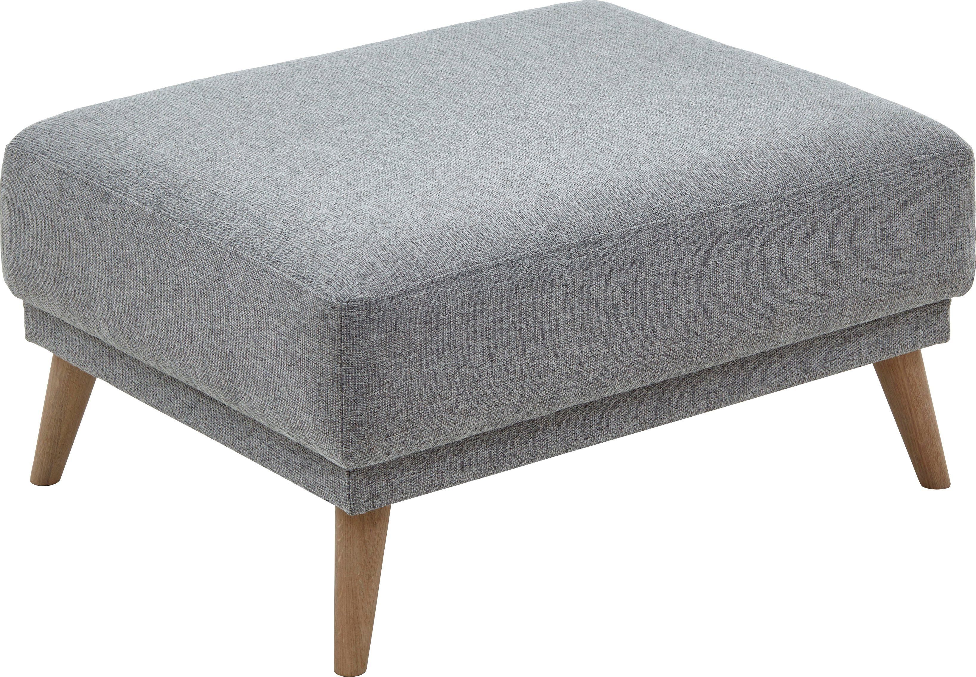 ATLANTIC home collection Hocker Elvis Massief houten poten hockers grijs