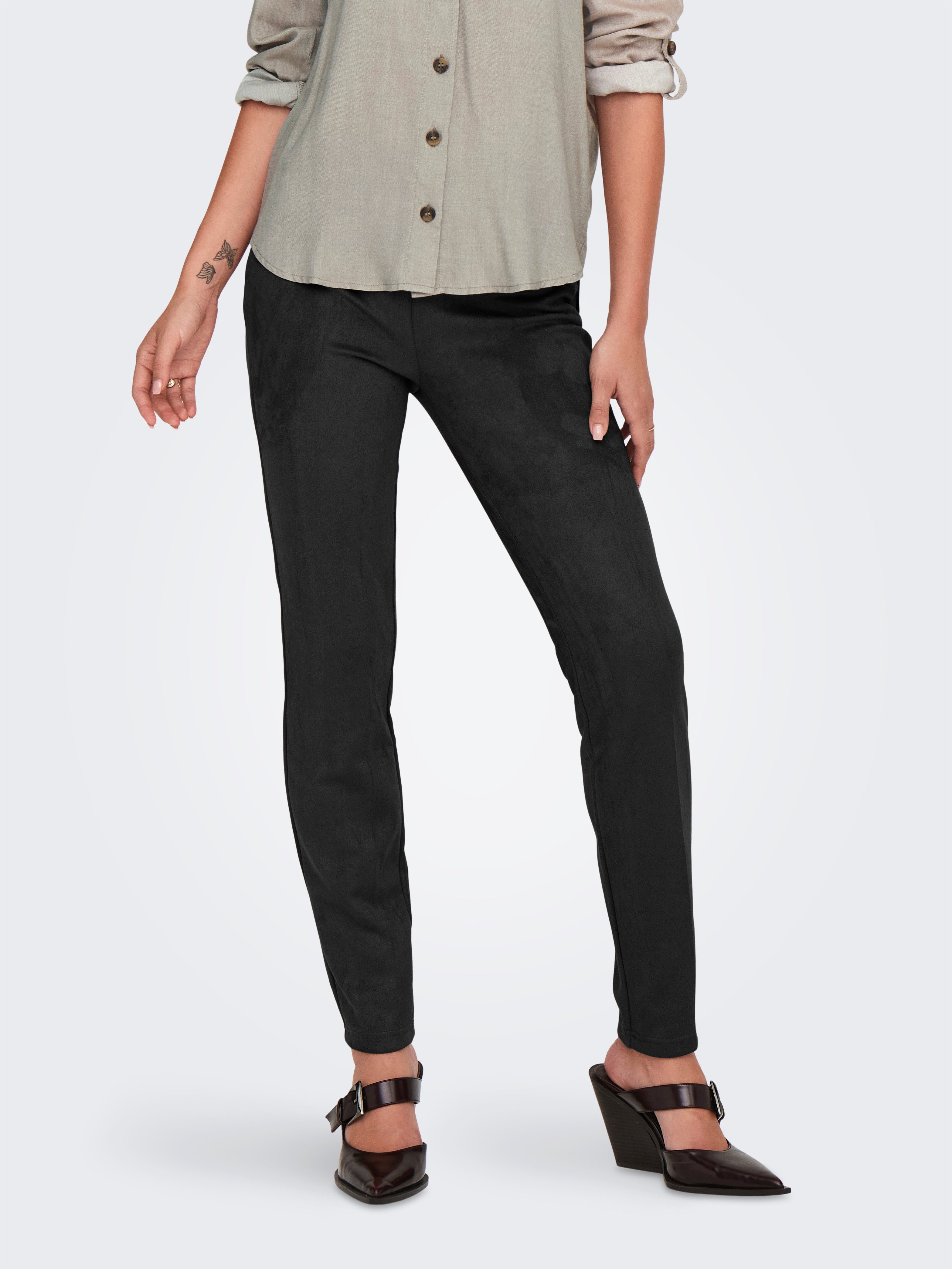 Only Jeggings ONLANGALINE HW FAUX SUEDE LEGGING CC PNT dames jeggings maat XS (34) zwart