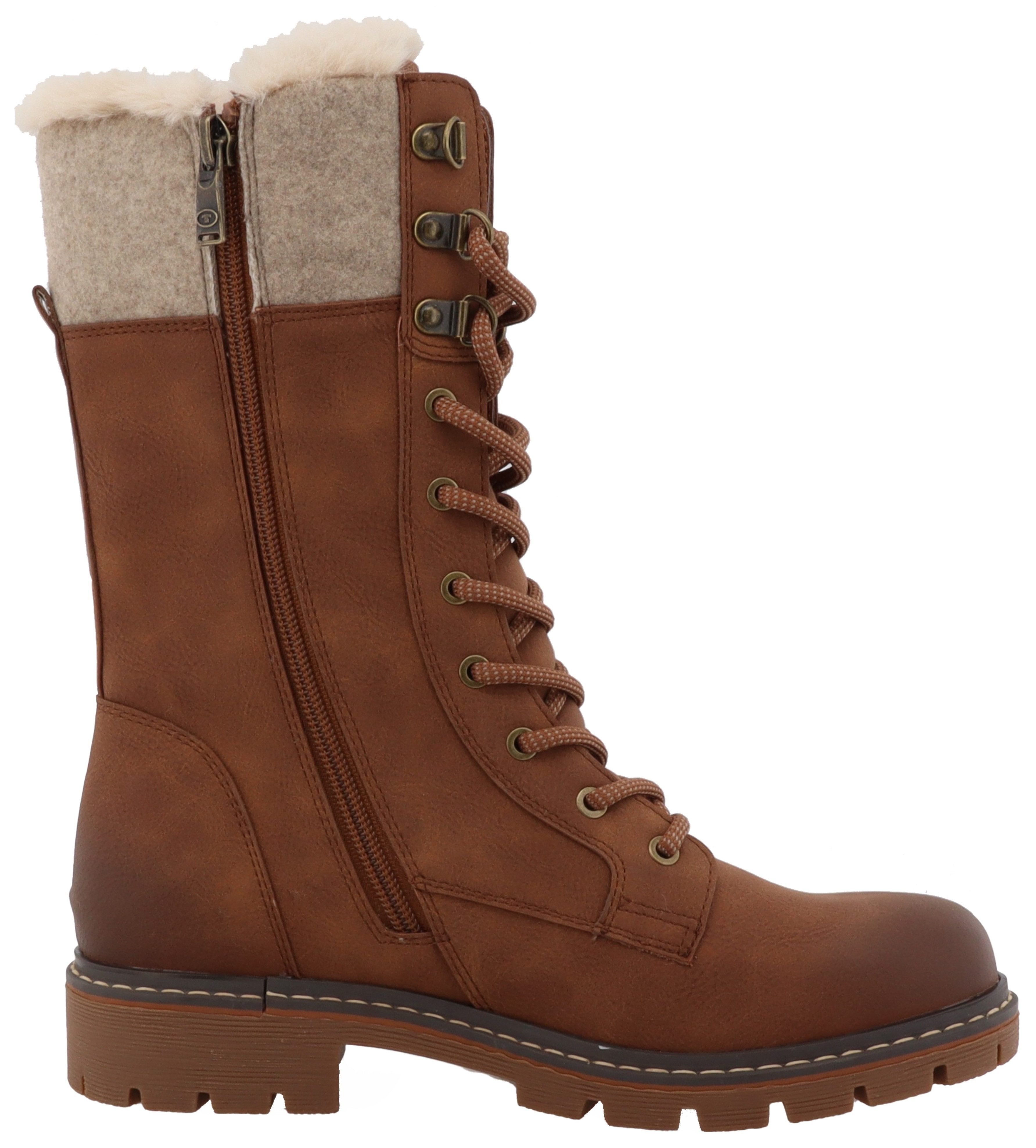 Tom Tailor Winterlaarzen hakken, winterlaarzen, veterschoenen in modieuze used-look