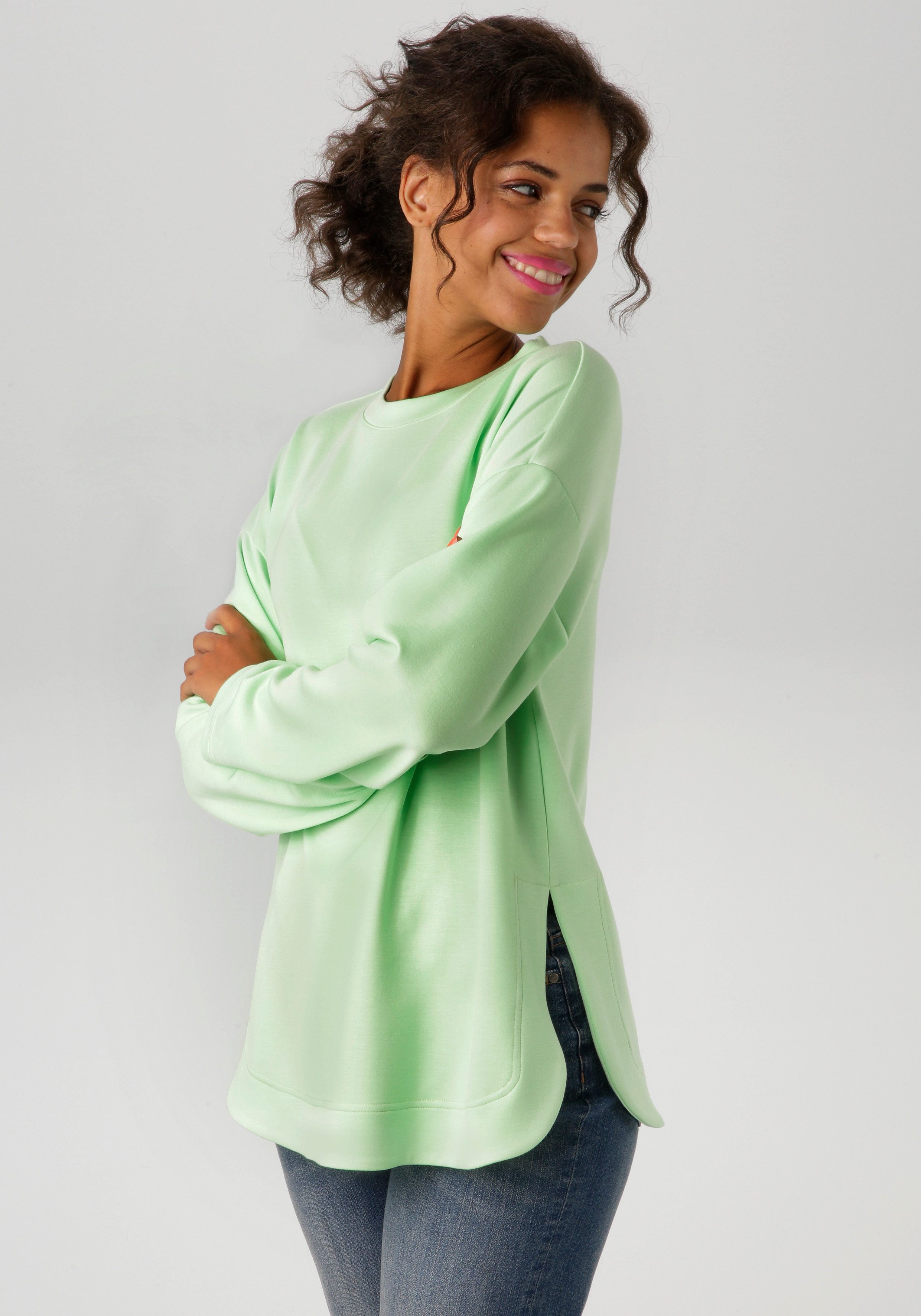 Aniston CASUAL Sweatshirt in trendy kleurenpalet - nieuwe collectie