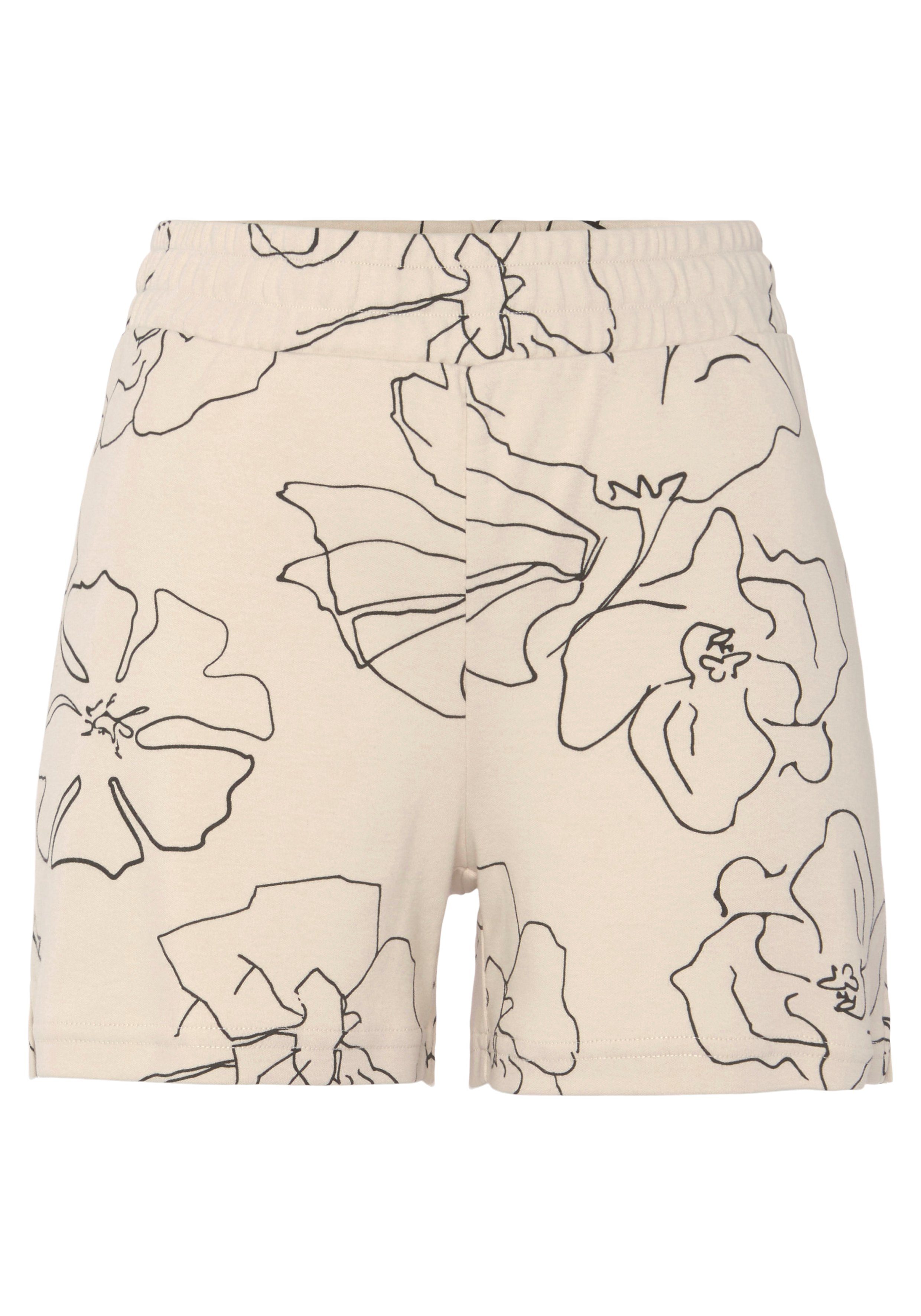 Lascana Sweatshort -lounge shorts met allover bloemetjesprint, loungewear