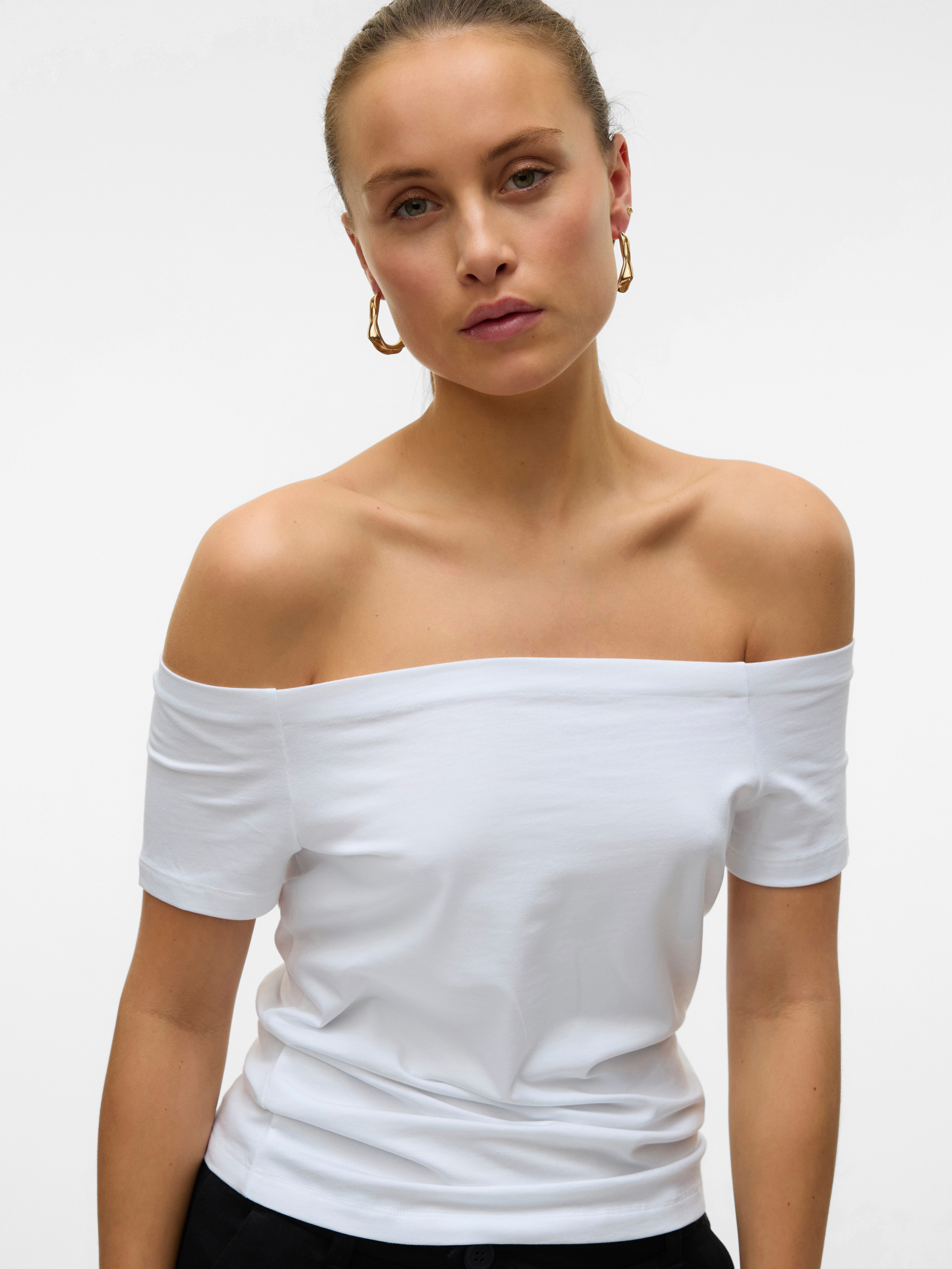 Vero Moda Shirt met korte mouwen VMPANDA OFF-SHOULDER TOP JRS GA NOOS
