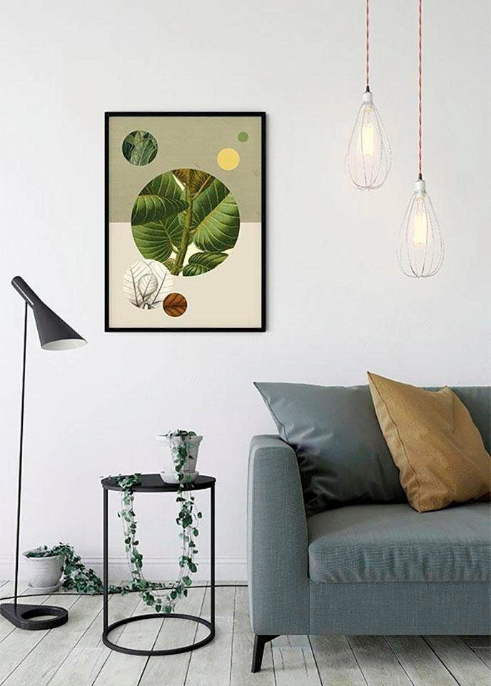 Komar Wanddecoratie Green Structure Wanddecoratie - zonder lijst (1 stuk)