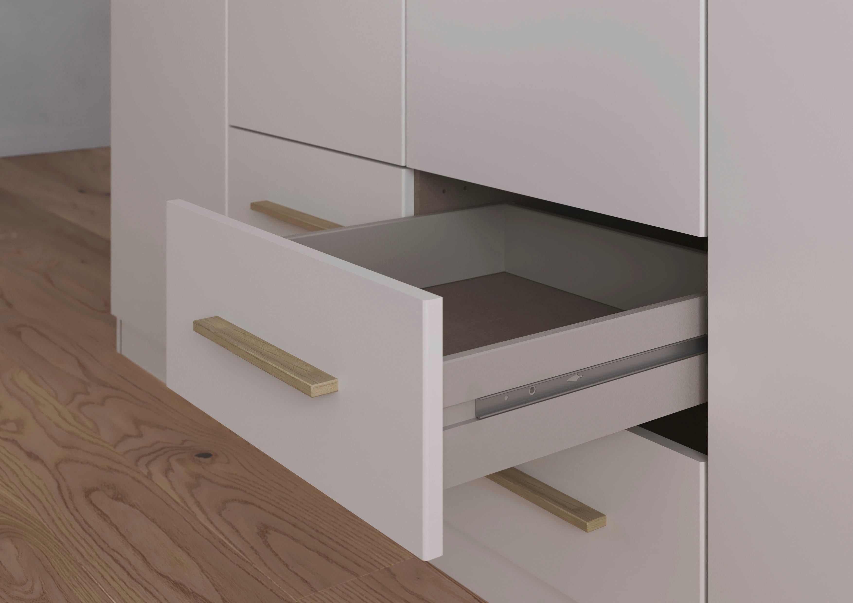 rauch Draaideurkast Kledingkast garderobe KREFELD optioneel met spiegel met 3 greepvarianten, incl. praktische lades made in germany