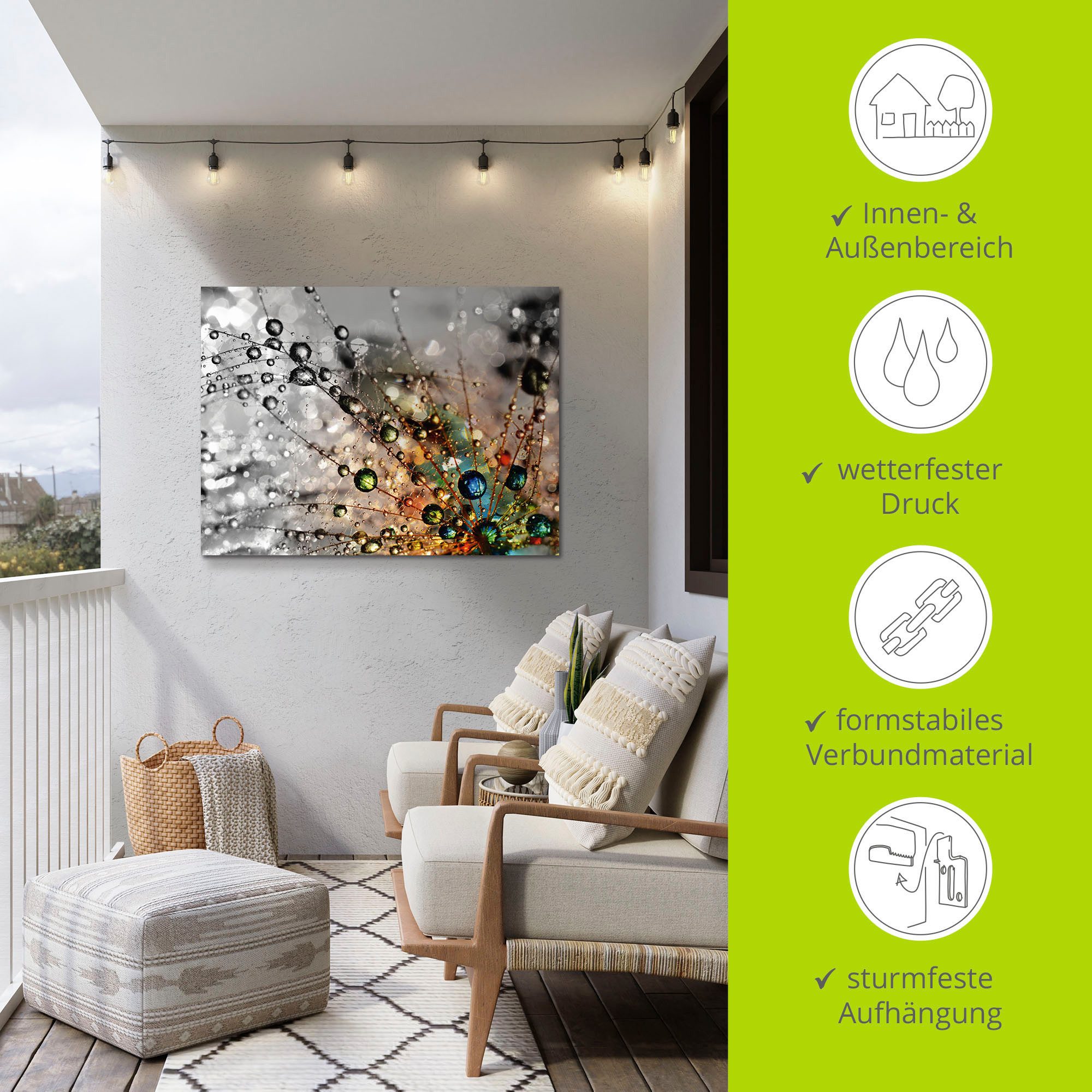 Artland Artprint Kleurrijke natuur als artprint van aluminium, artprint voor buiten, artprint op linnen, poster, muursticker