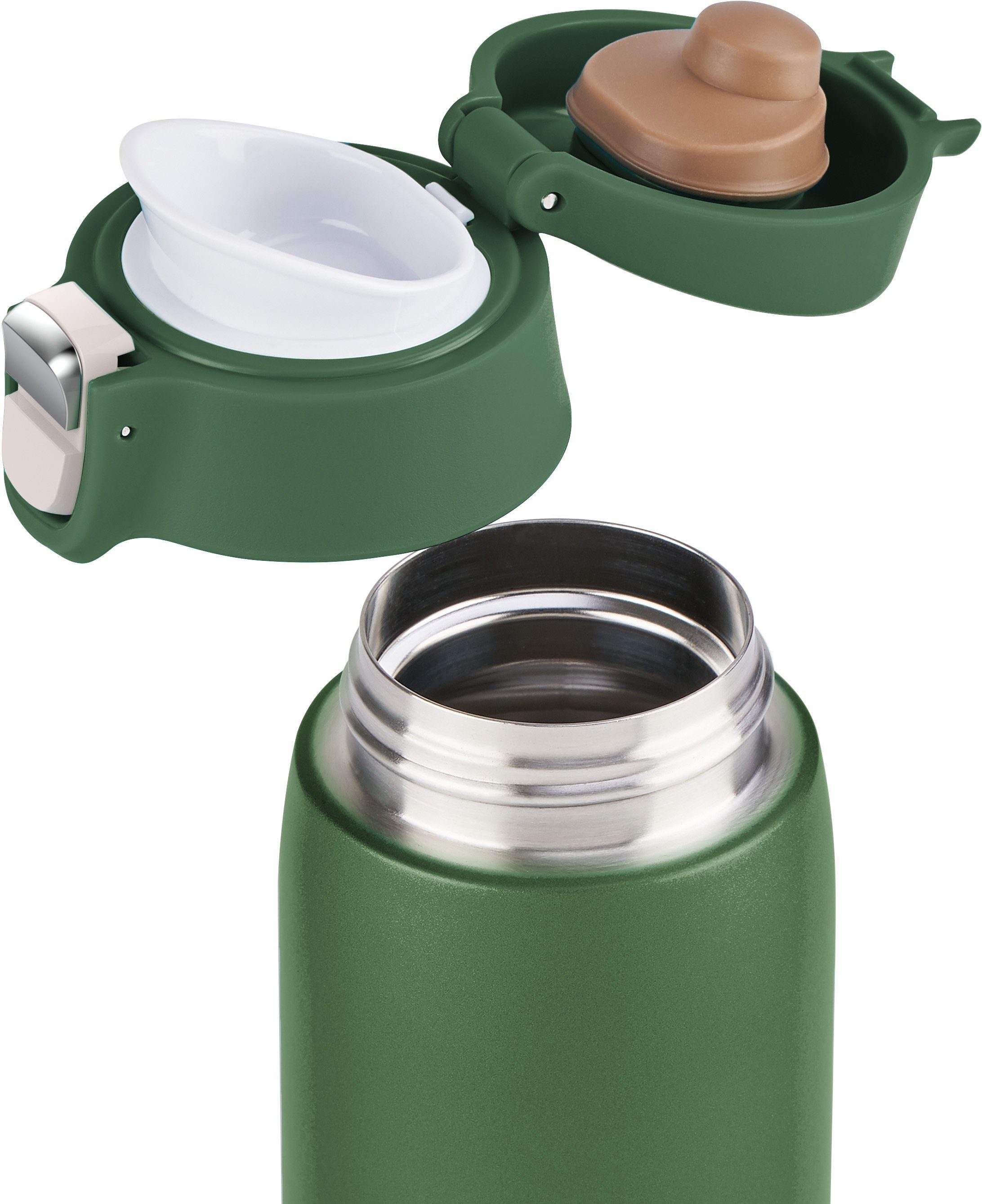 Emsa Thermosbeker Travel Mug Light 0,4l, licht, roestvrij staal, klapvergrendeling, 100% dicht, 8u heet/16u koud
