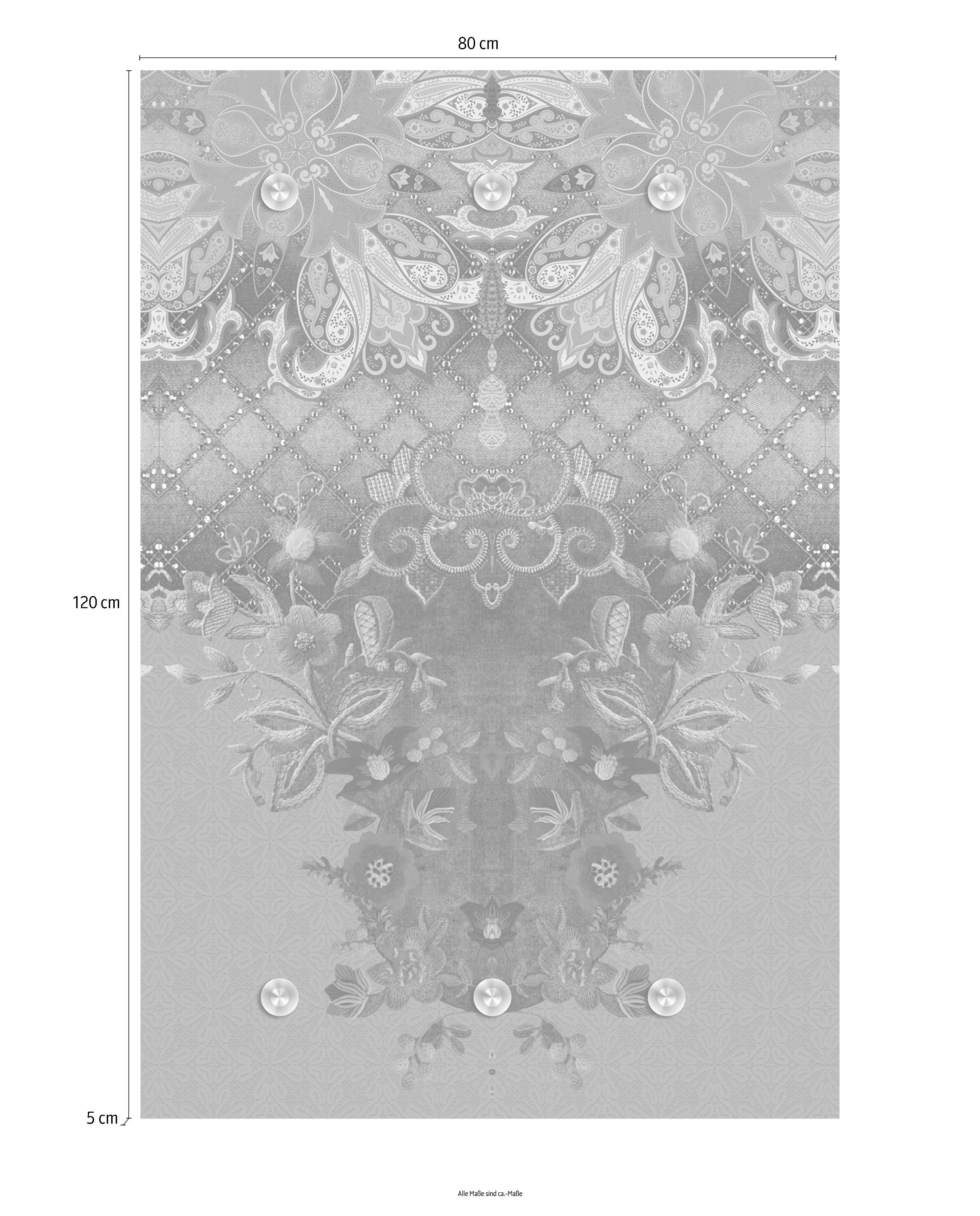 queence Kapstok Bloemen met 6 haken, 80 x 120 cm