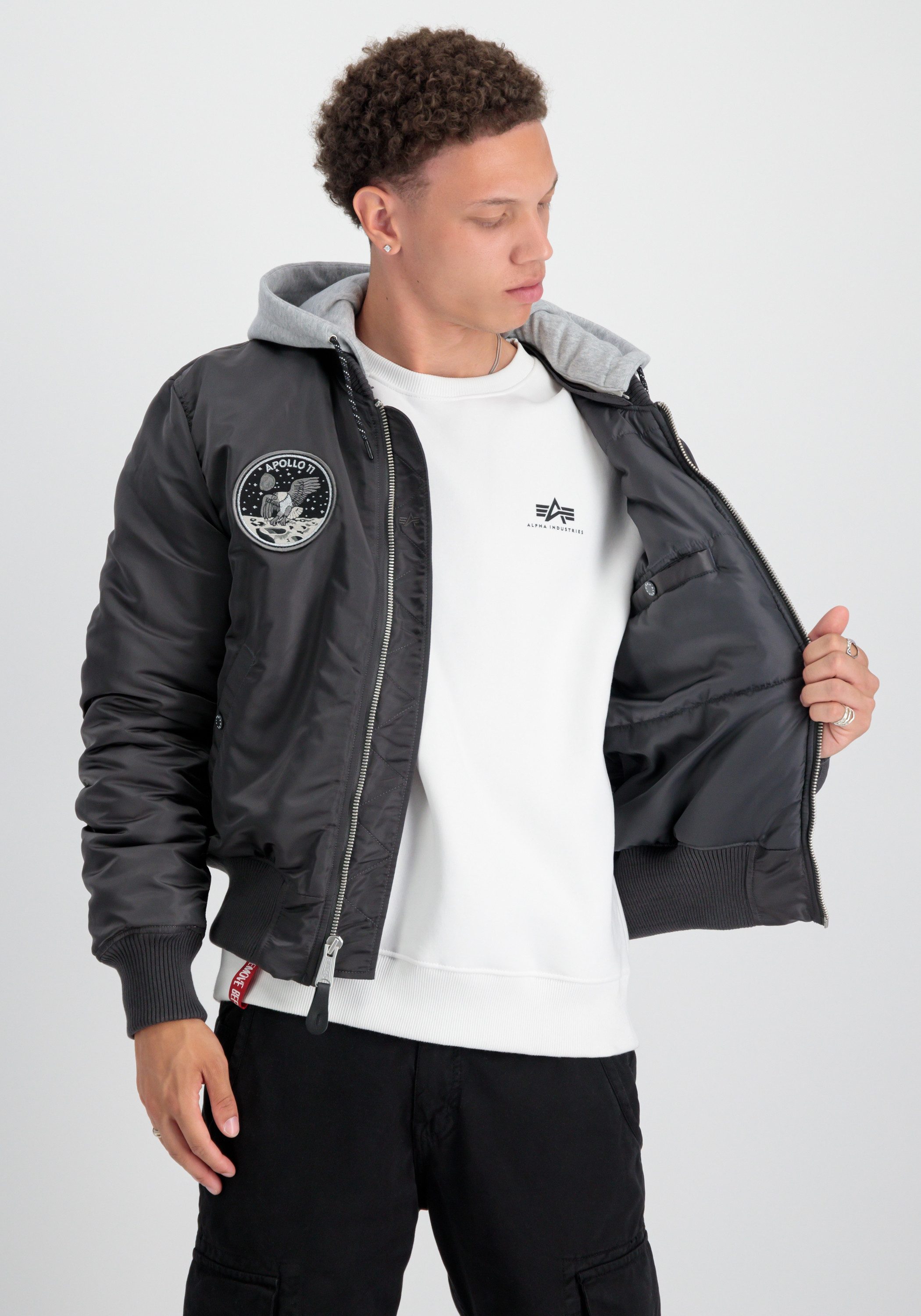 Alpha Industries Bomberjack Men Bomber Jackets MA-1 VF Hood Dark Side