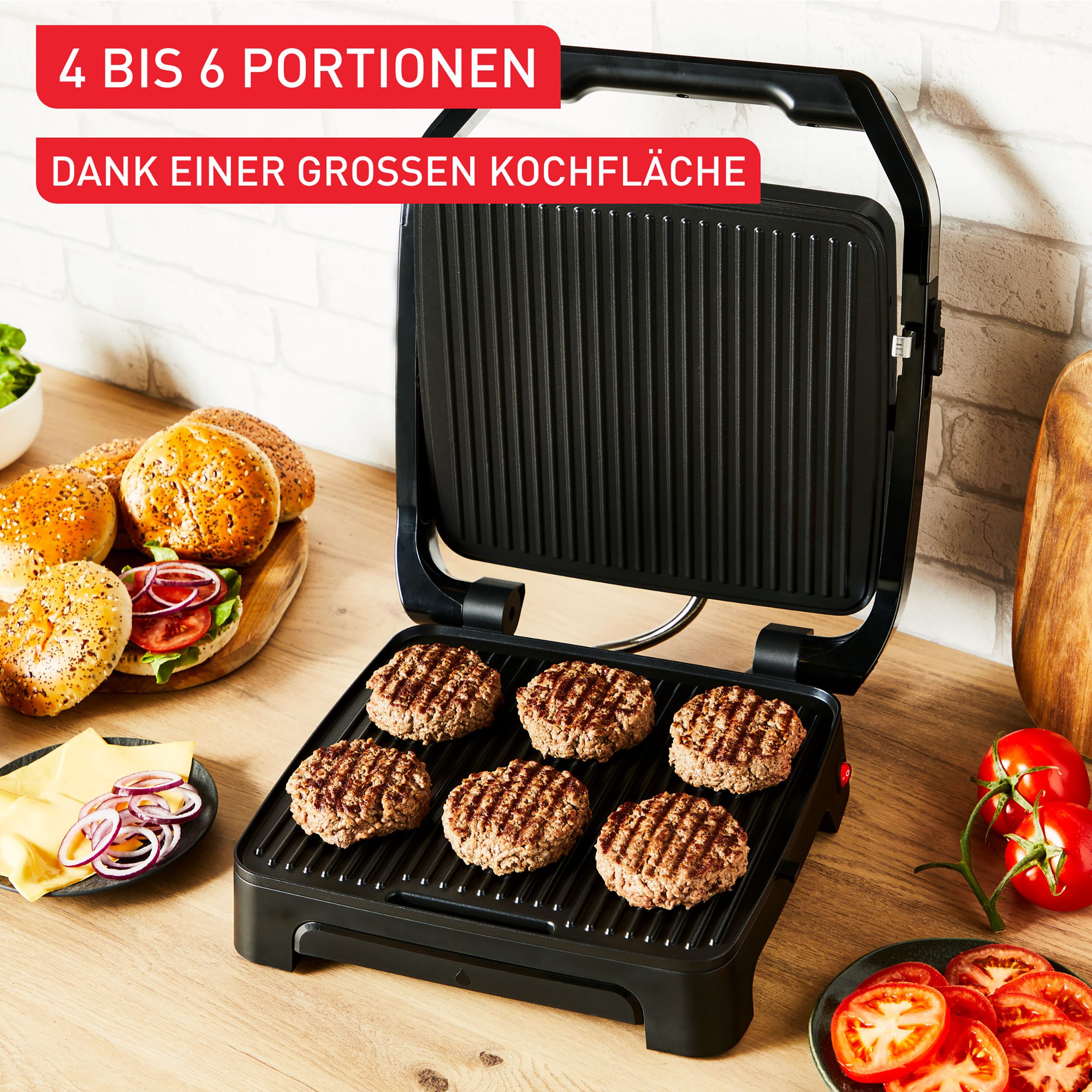 Tefal Contactgrill Inicio Classic, 2-in-1 Panini/Grill, antihaftbeschichtete Platten
