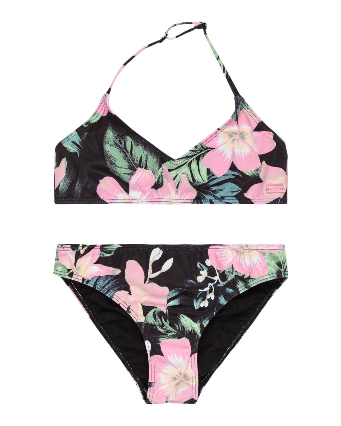 Roxy Badpak Shadow Floral Brasic dames badpakken maat 8(125-130cm) zwart